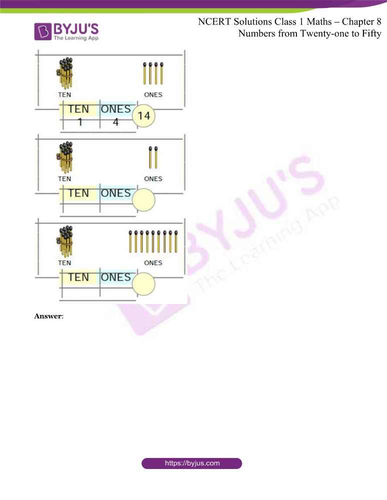 NCERT Solutions Class 1 Maths Chapter 8 Numbers From Twenty One To Fifty 1 NCERT Solutions Class 1 Maths Chapter 8 Numbers From Twenty One To Fifty 1