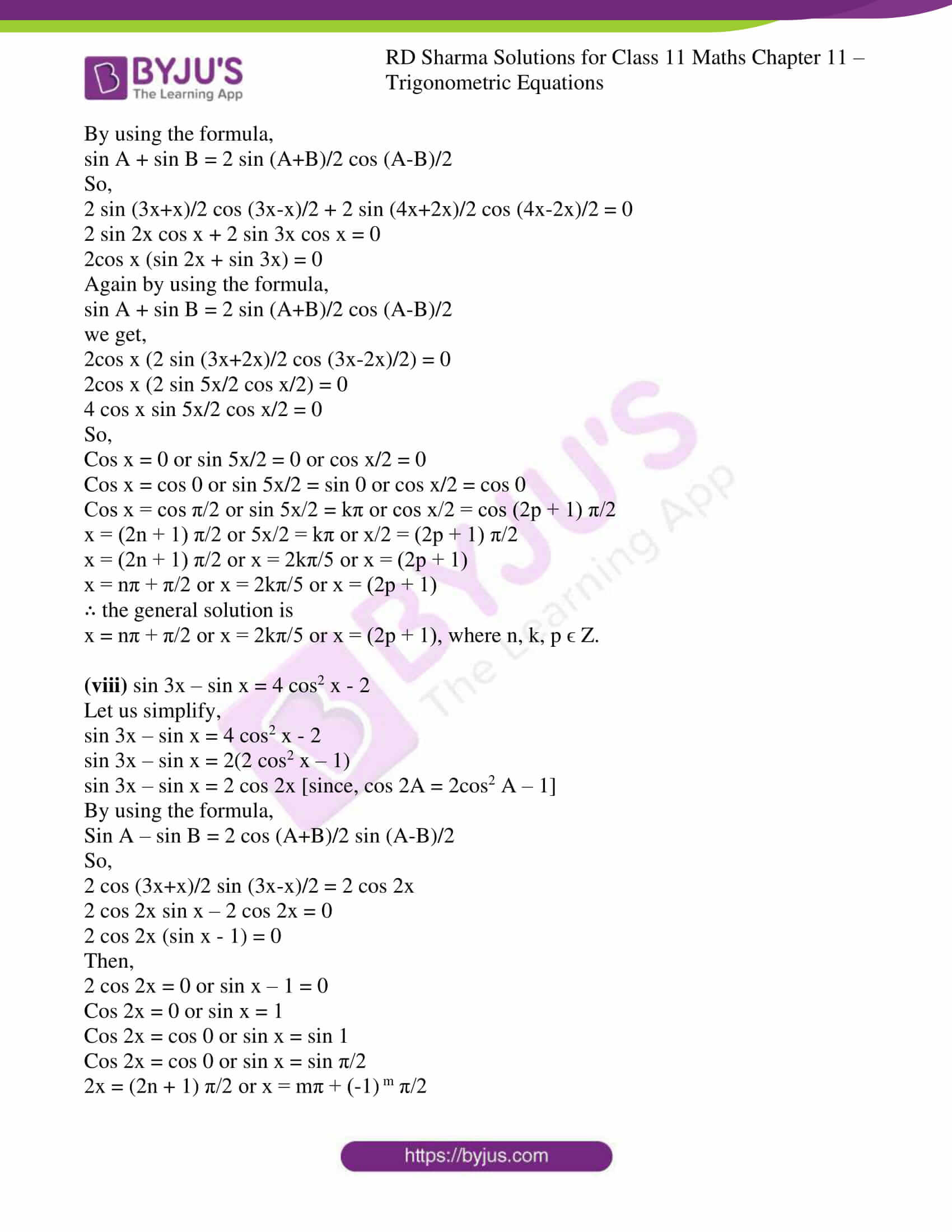 RD Sharma Solutions For Class 11 Maths Updated 2023 24 Chapter 11 