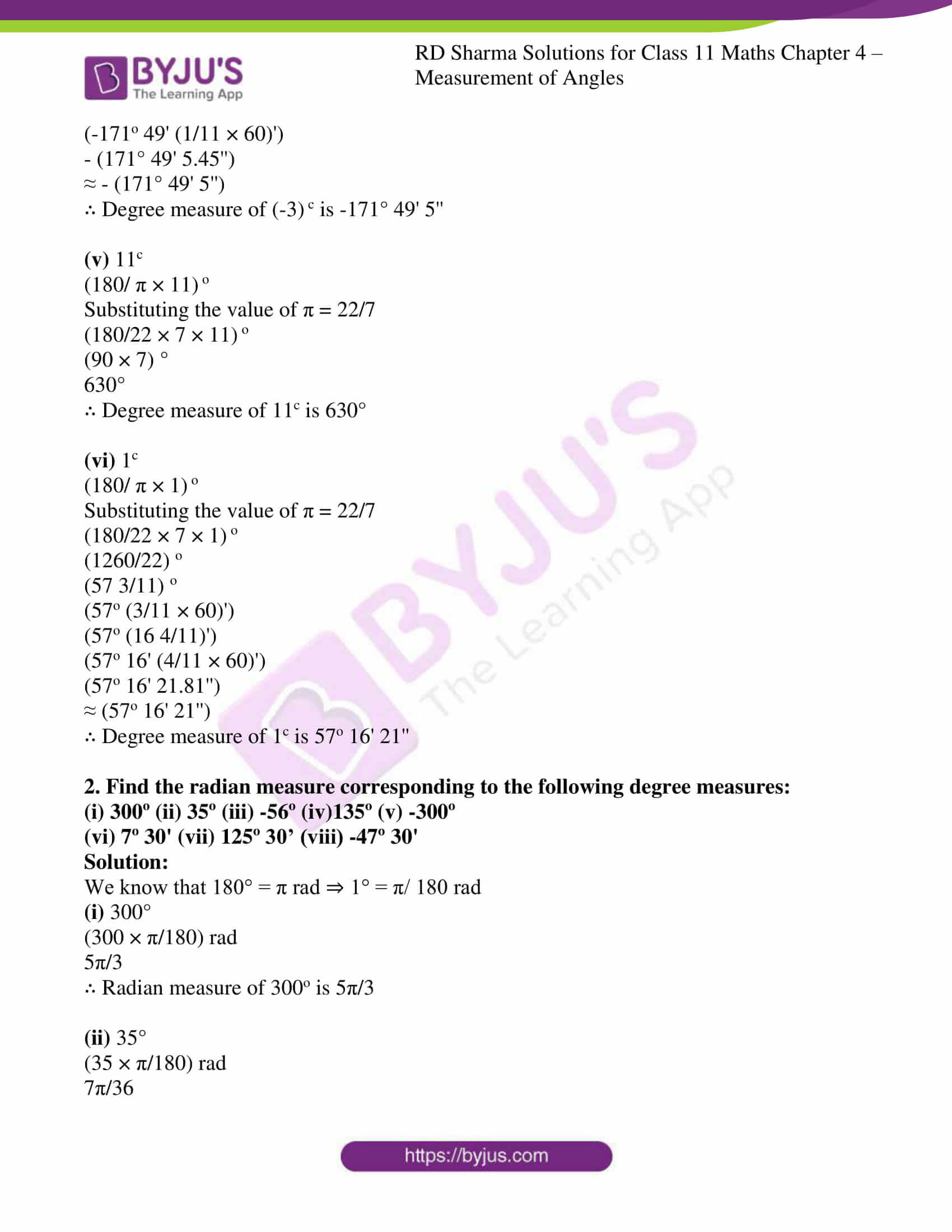 rd sharma class 11 maths ch 4 measurement of angles 2