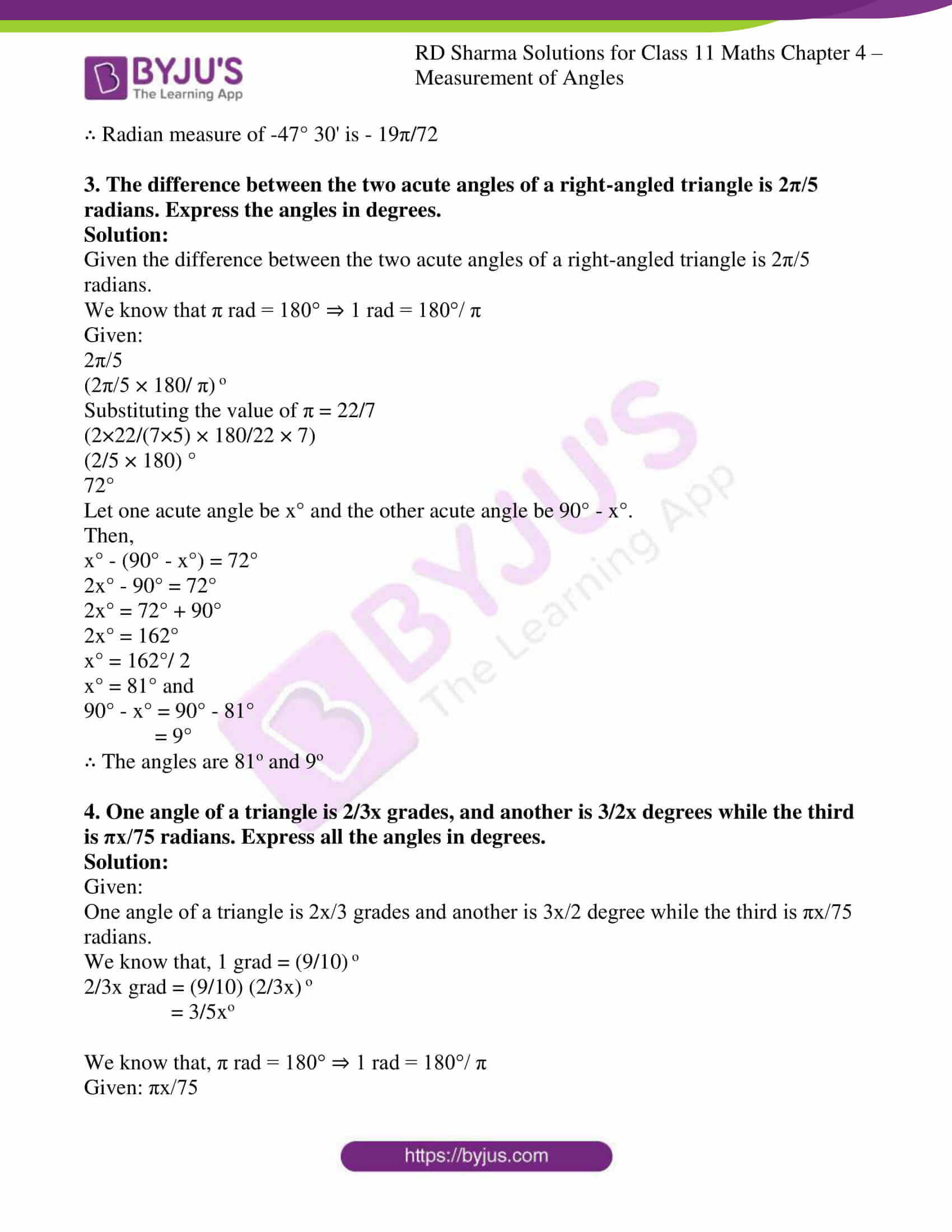 rd sharma class 11 maths ch 4 measurement of angles 4