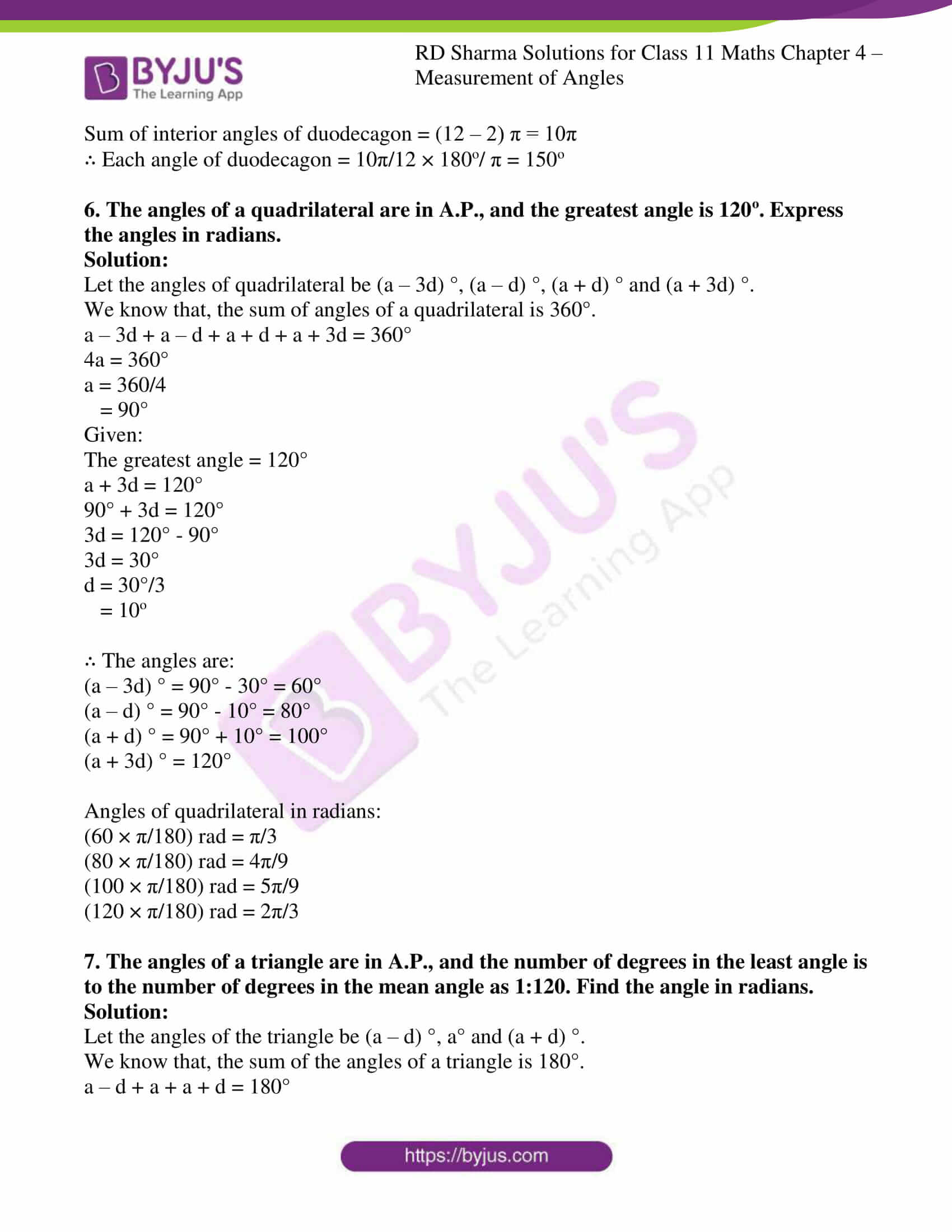 rd sharma class 11 maths ch 4 measurement of angles 6