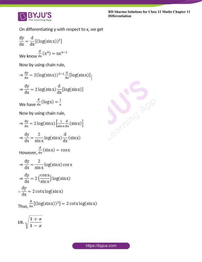 RD Sharma Class 12 Maths Solutions Chapter 11 Differentiation 24 