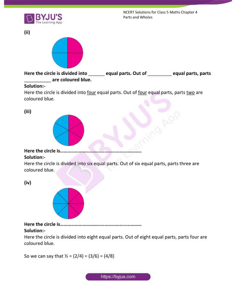 NCERT Solutions Class 5 Maths Chapter 4 Parts And Wholes BYJU S