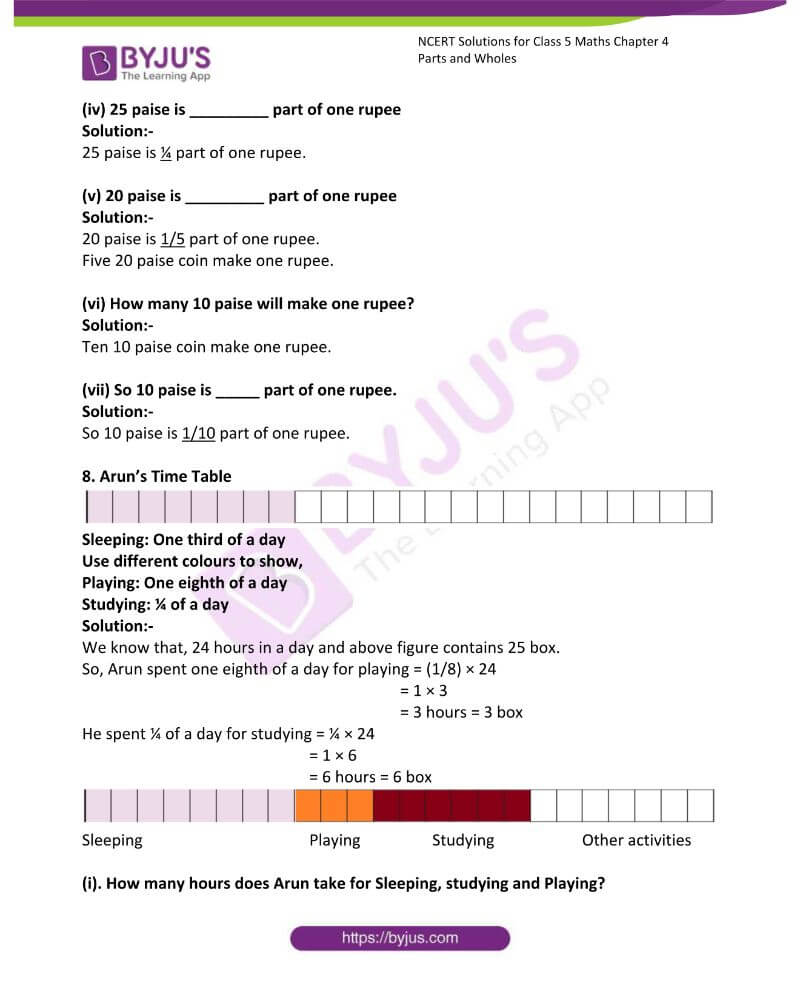 NCERT Solutions Class 5 Maths Chapter 4 Parts And Wholes BYJU S