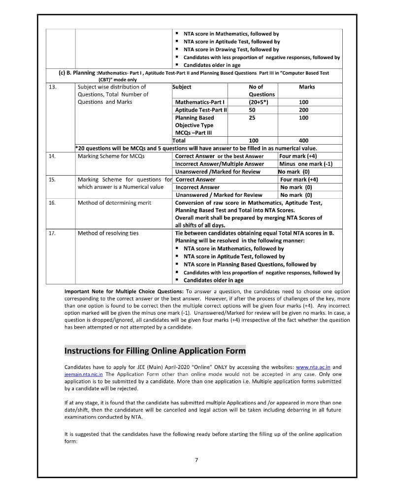 JEE Main 2020 Complete Details 6