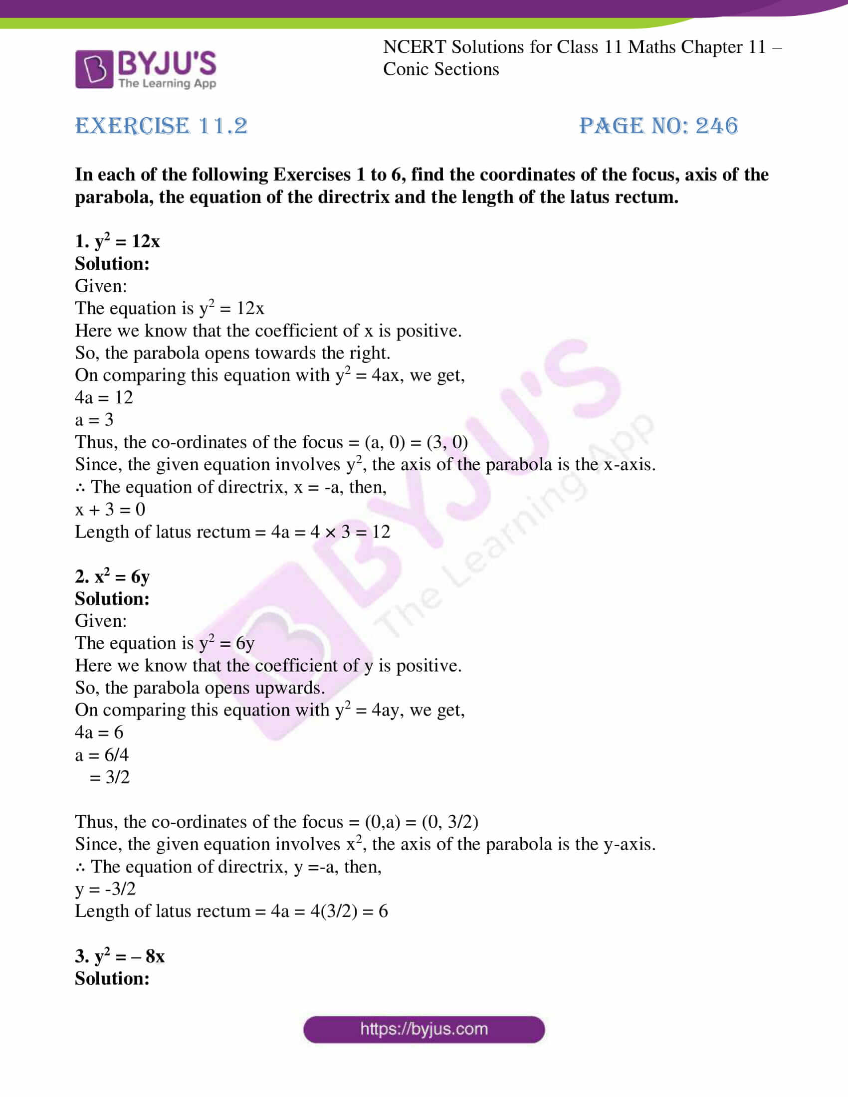 ncert solution class 11 chapter 11 conic sections ex 2 1