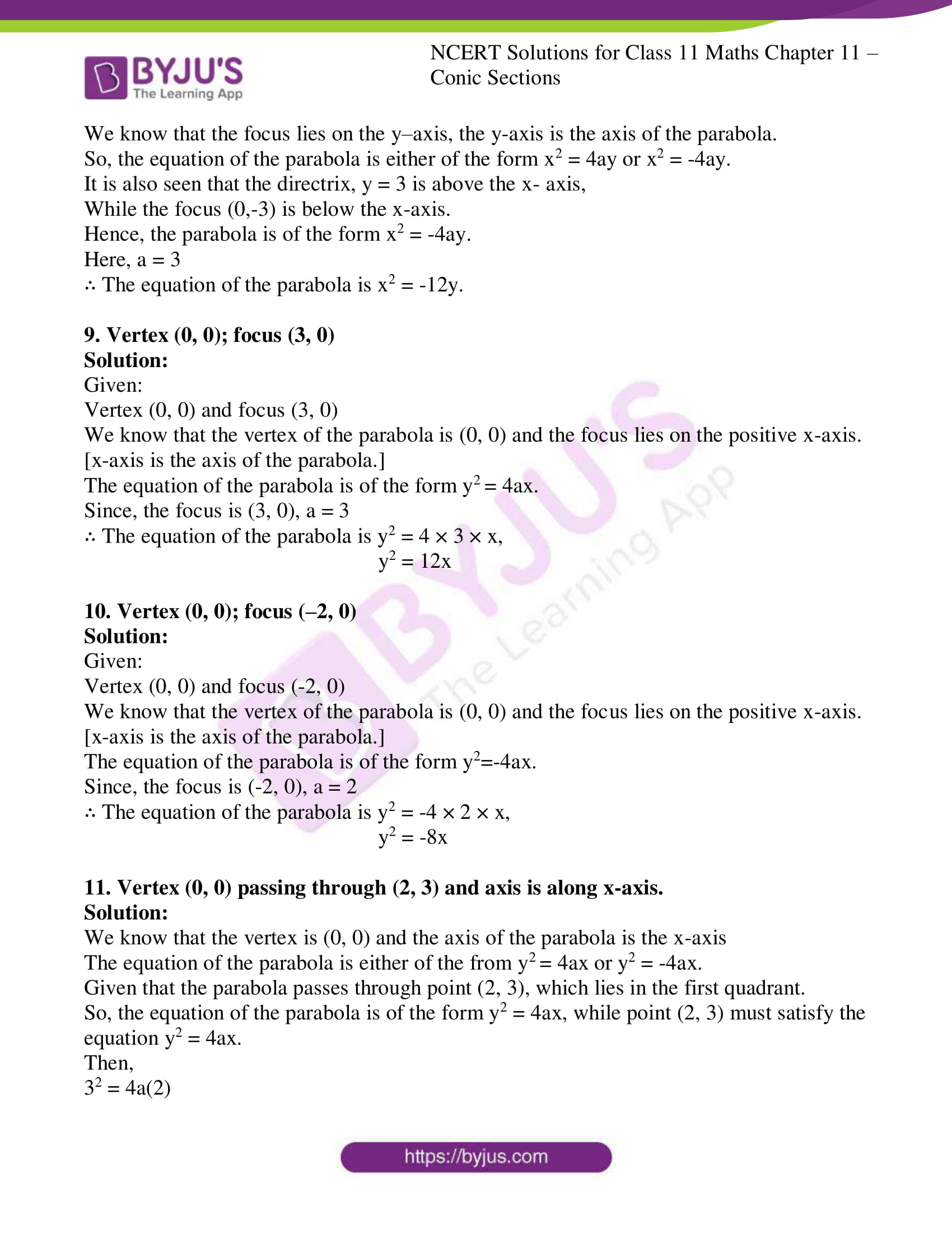 ncert solution class 11 chapter 11 conic sections ex 2 4
