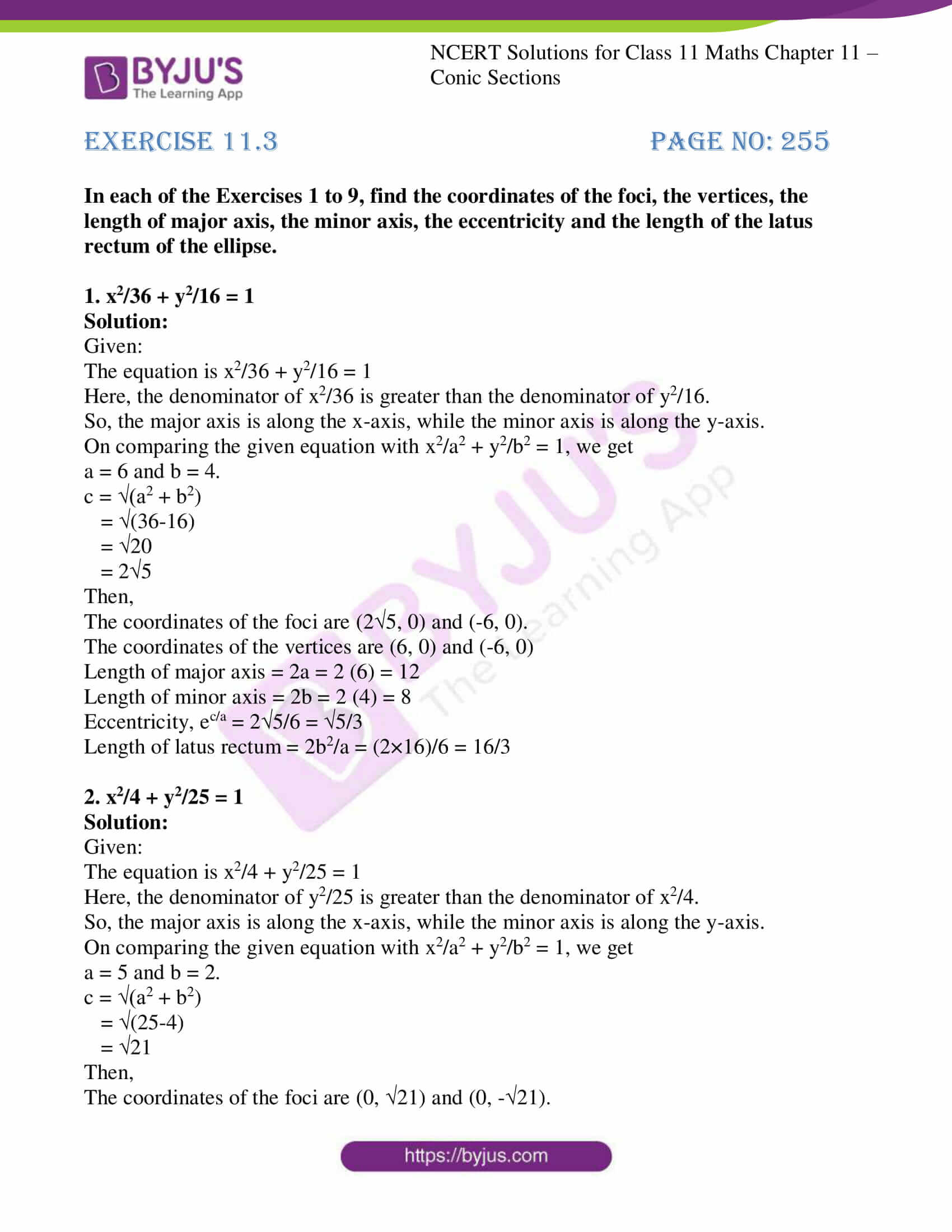 ncert solution class 11 chapter 11 conic sections ex 3 01