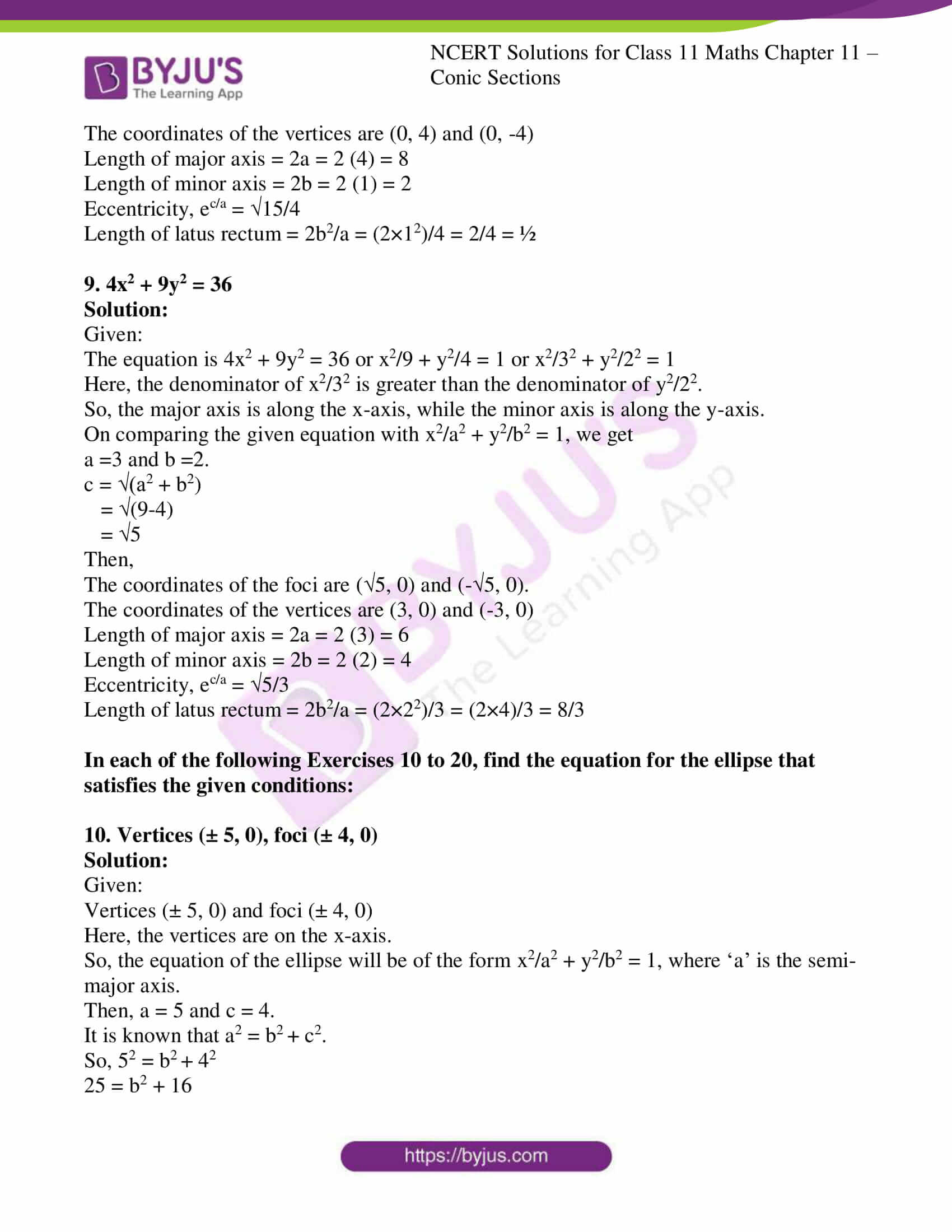 ncert solution class 11 chapter 11 conic sections ex 3 05