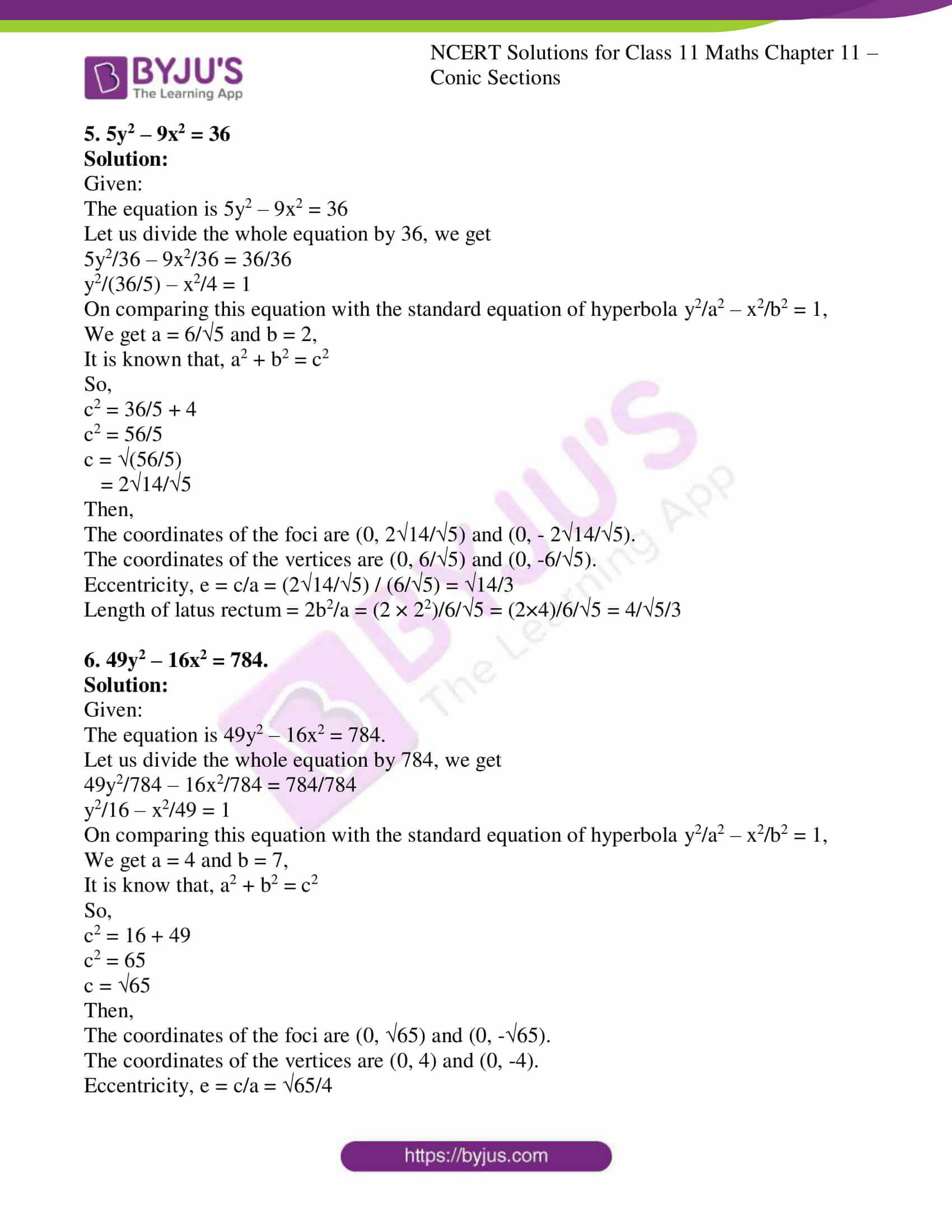 ncert solution class 11 chapter 11 conic sections ex 4 3