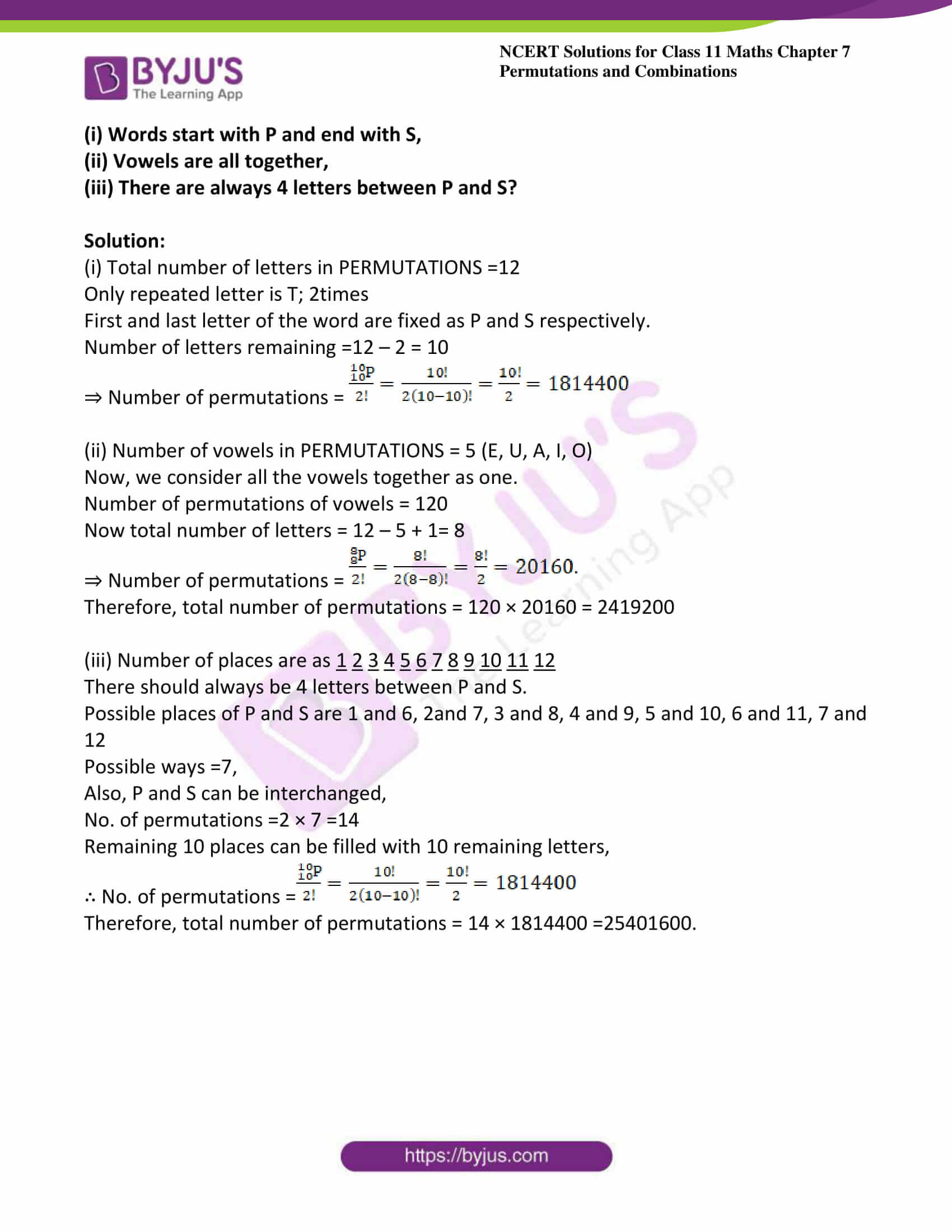 Ncert solution class 11 chapter 7 permutations and combinations ex 3 6