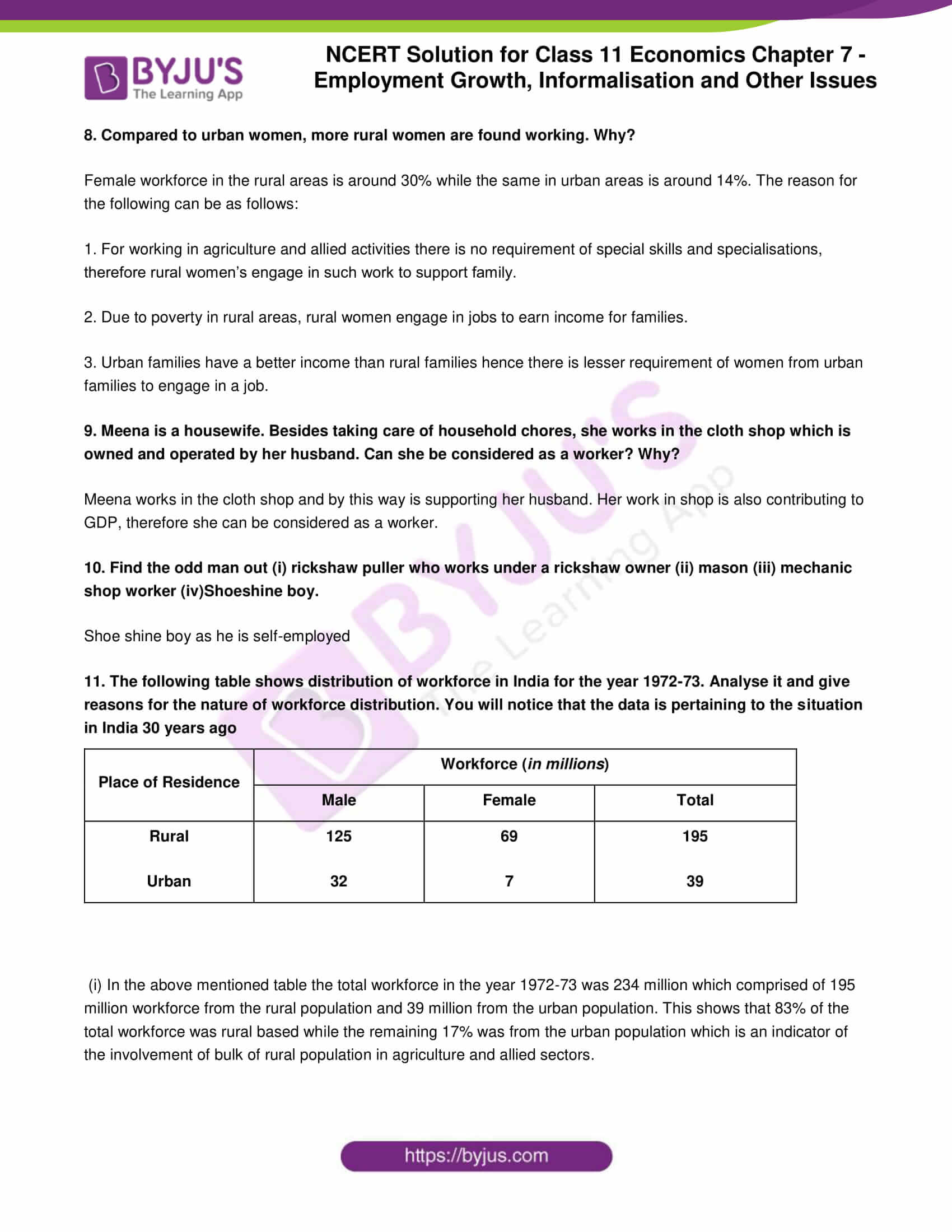 ncert sol class 11 eco chapter 7 employment 2