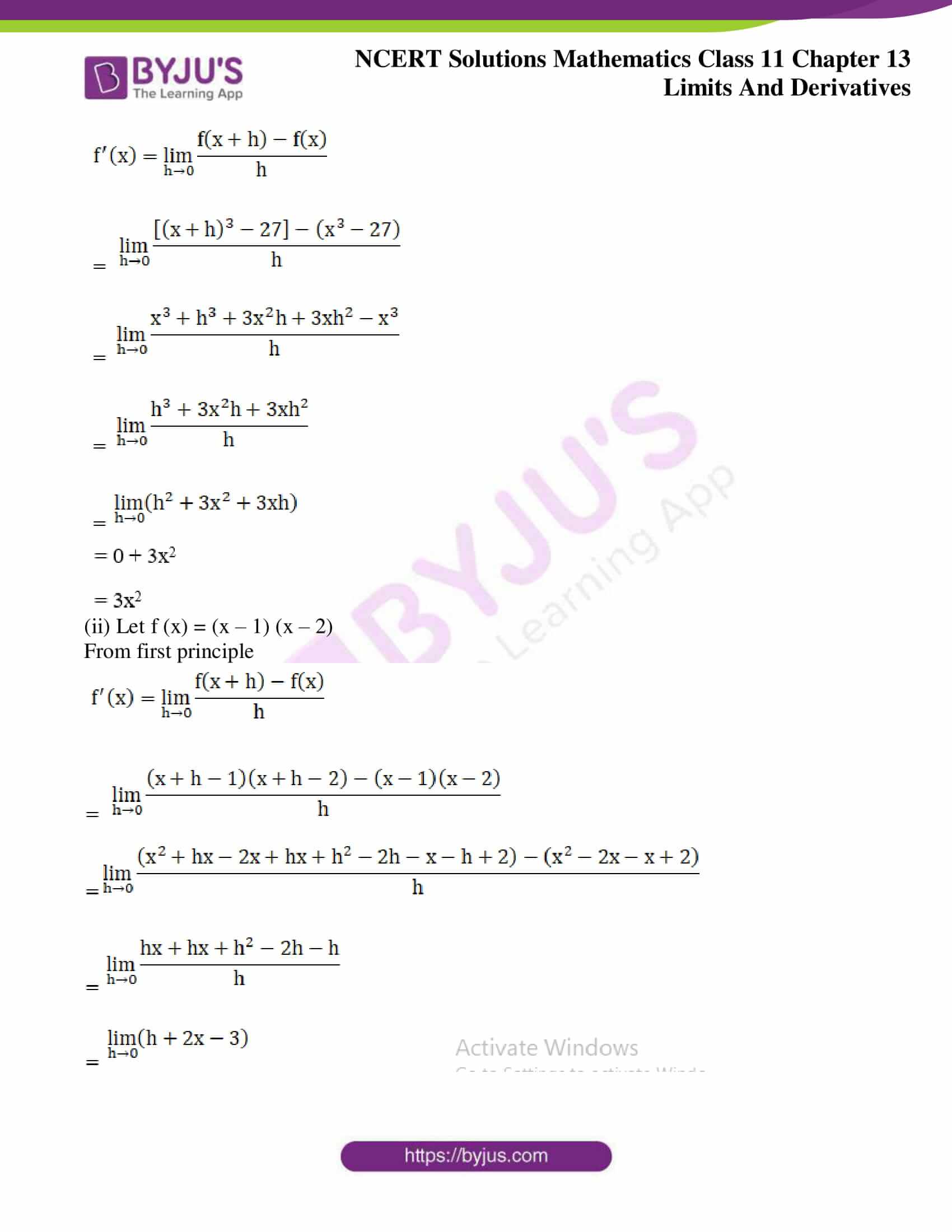Ncert solutions class 11 maths chapter 13 limits and derivatives