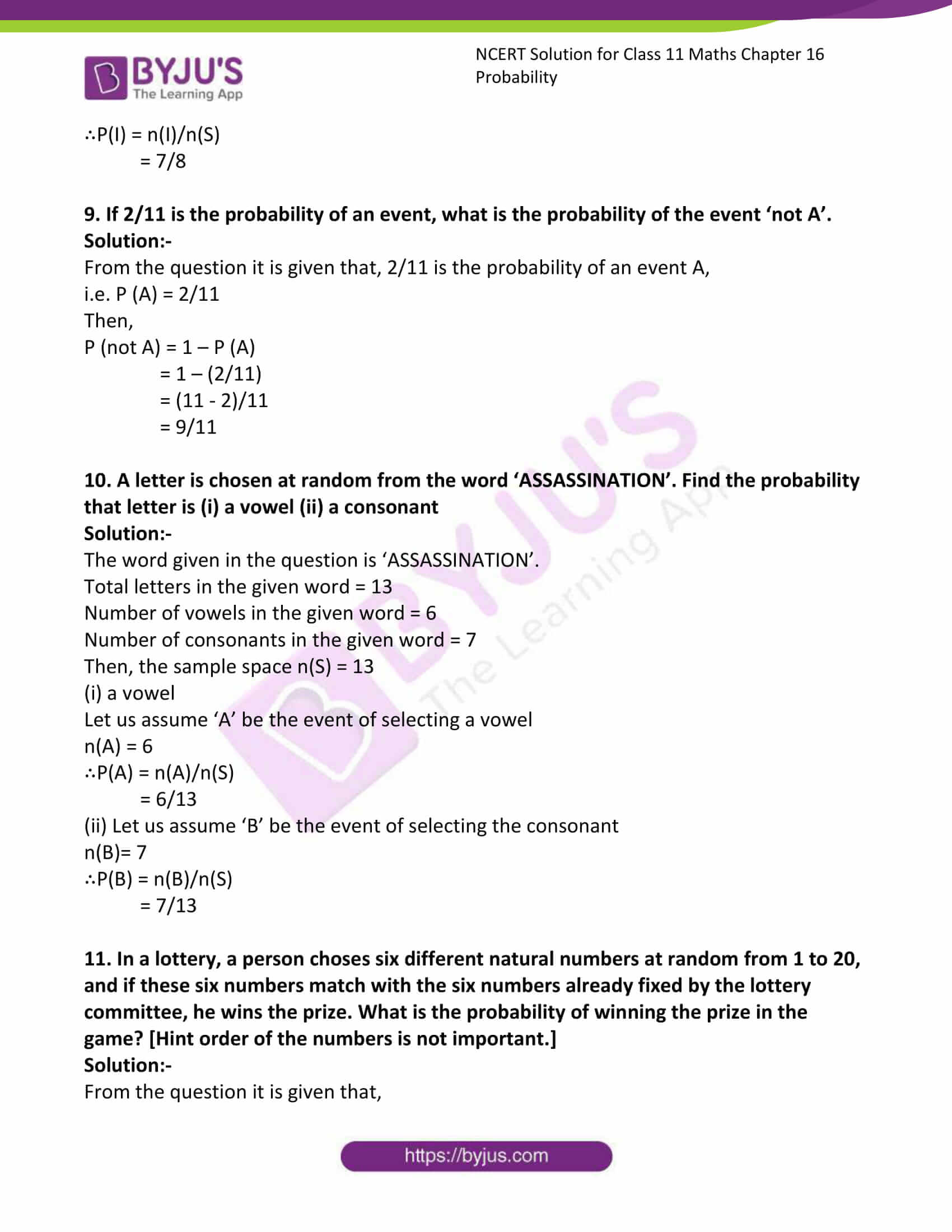 ncert sol class 11 maths ch 16 ex 3 08 ncert sol class 11 maths ch 16 ex 3 08