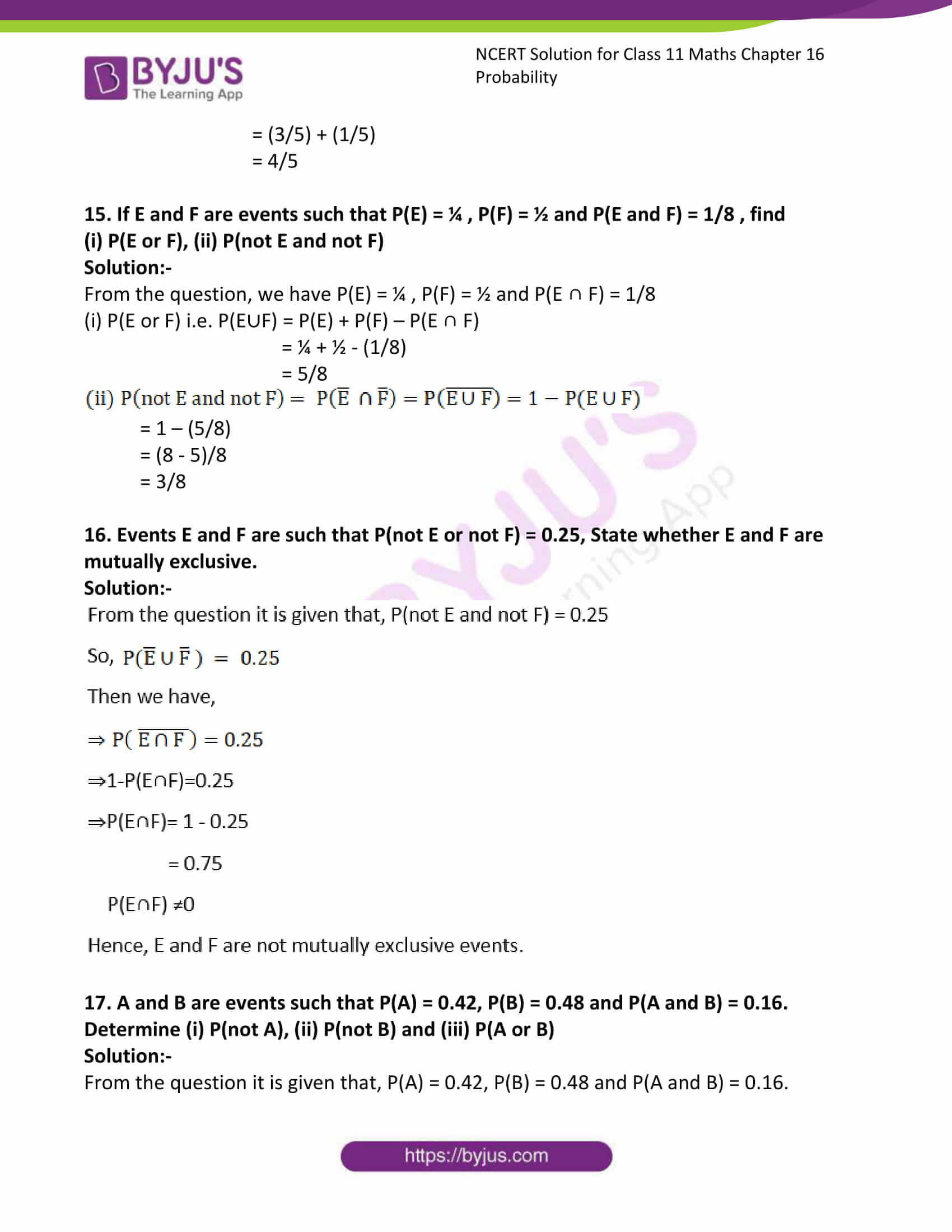 ncert sol class 11 maths ch 16 ex 3 11 ncert sol class 11 maths ch 16 ex 3 11