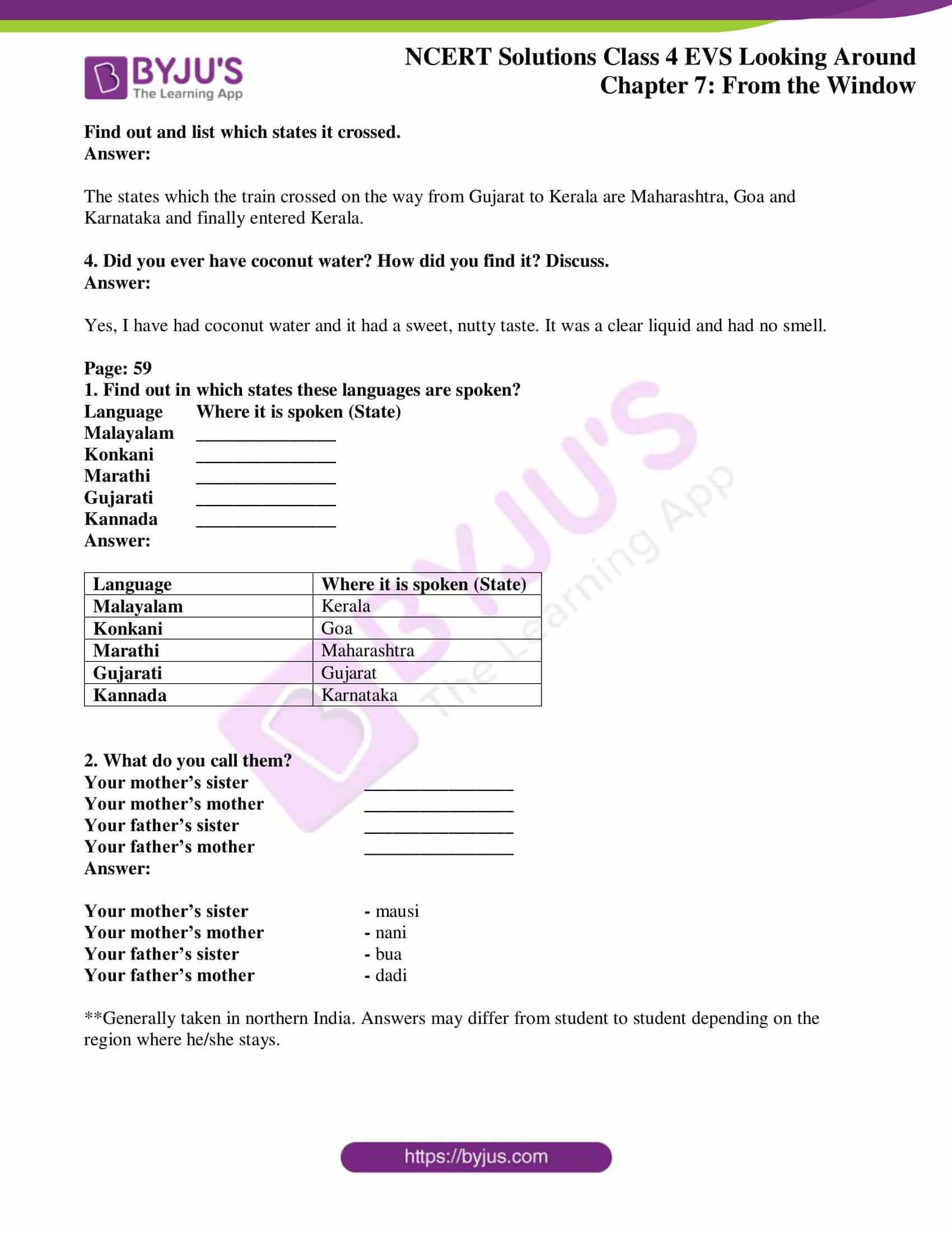 ncert solutions class 4 evs chapter 7 from the window updated for cbse 2022 23