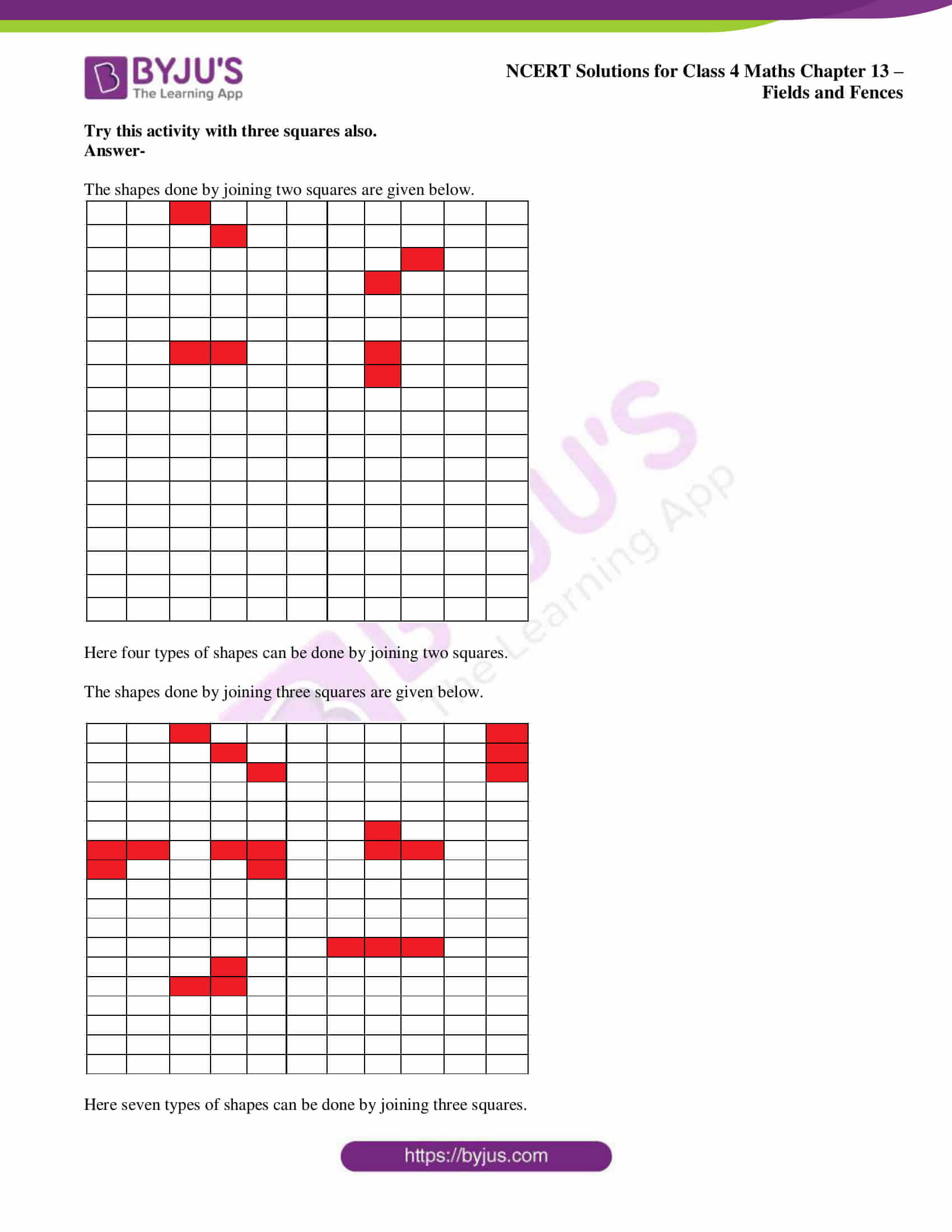 NCERT Solutions Class 4 Maths Chapter 13 Fields and Fences Download Now