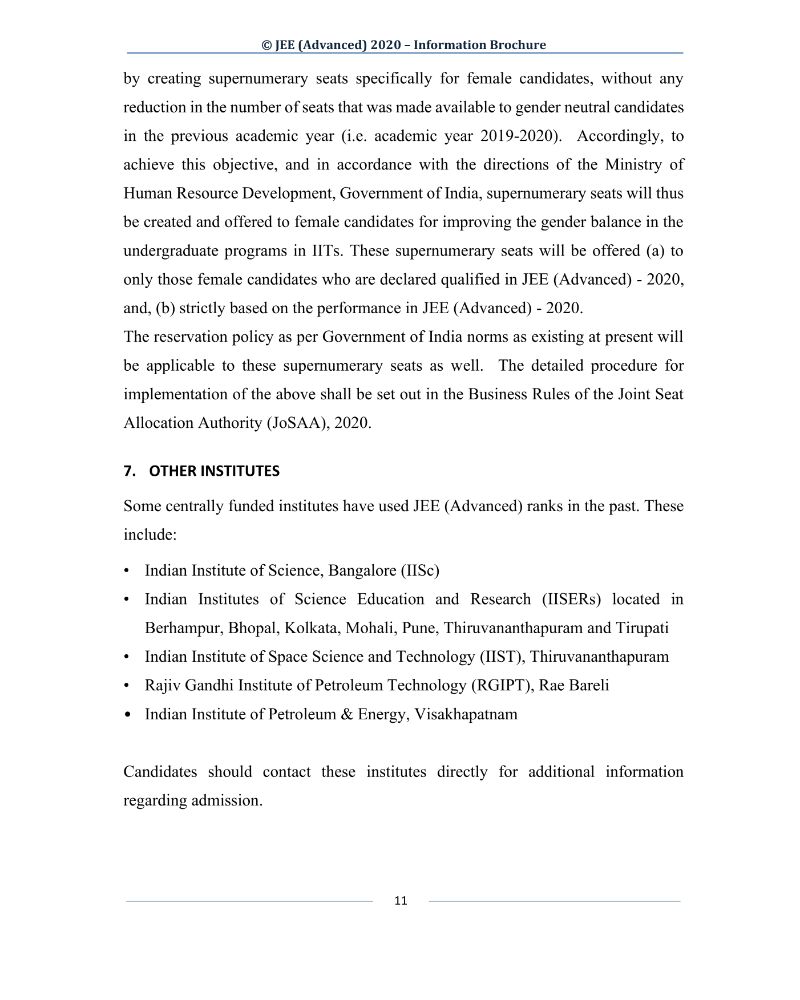 JEE Advanced 2020 Information Brochure Released by IIT Delhi