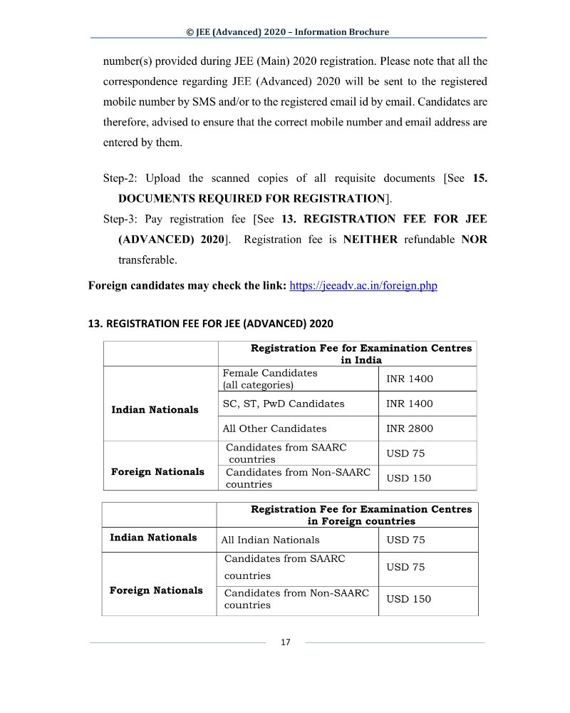 JEE Advanced 2020 Information Brochure Released by IIT Delhi