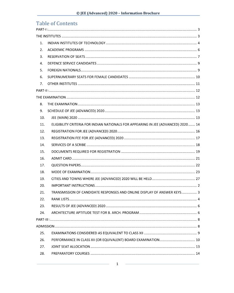 JEE Advanced 2020 Information Brochure Released by IIT Delhi