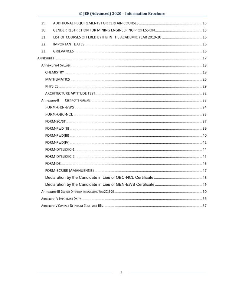 JEE Advanced 2020 Information Brochure Released by IIT Delhi