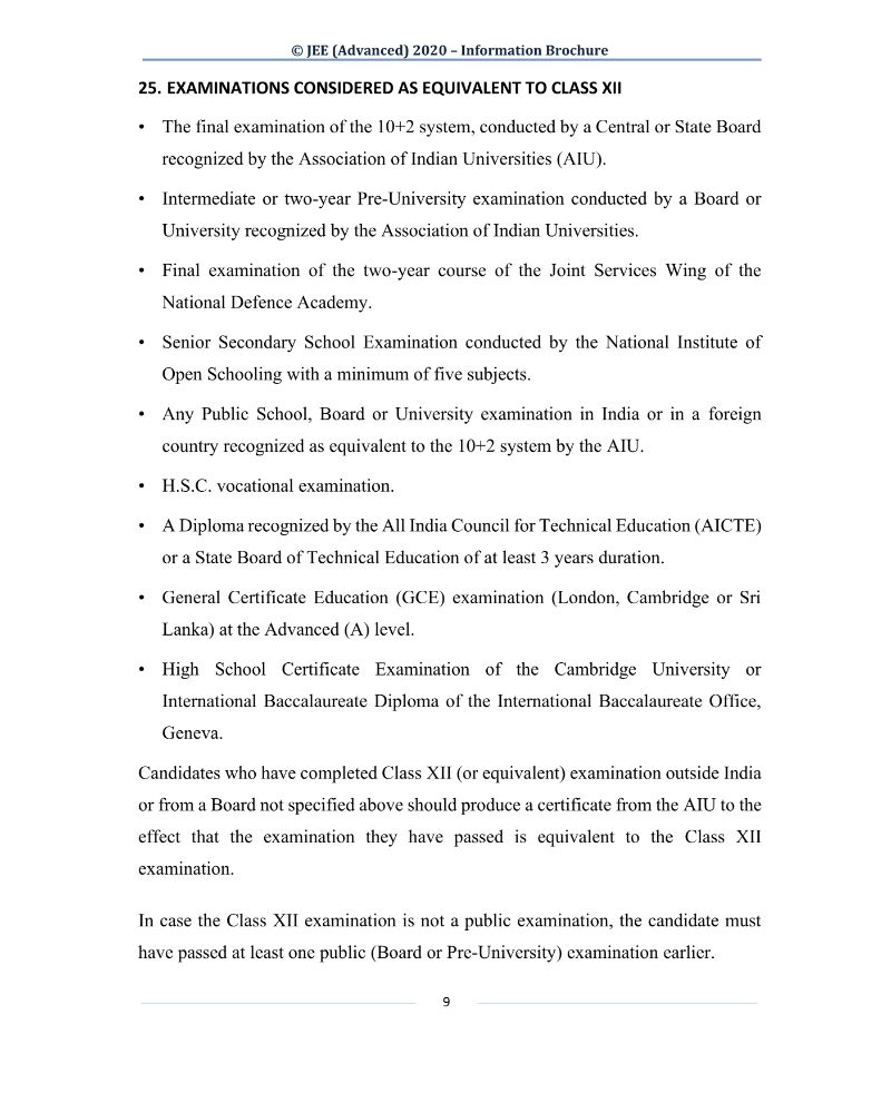 JEE Advanced 2020 Information Brochure Released by IIT Delhi