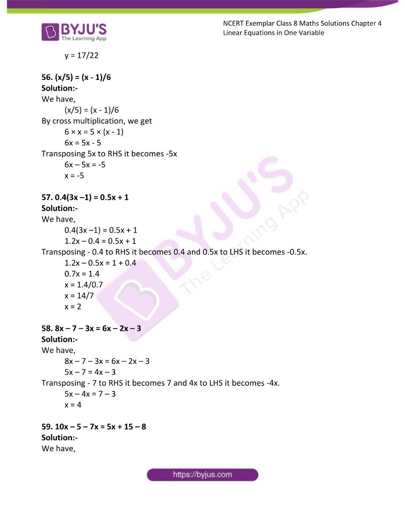 linear equations in one variable class 8 ncert exemplar pdf