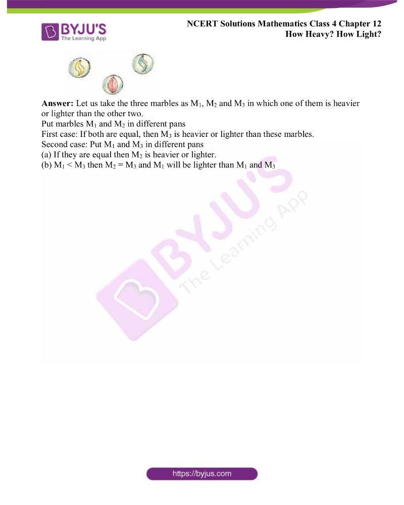Ncert solutions class 4 maths chapter 12 how heavy how light free
