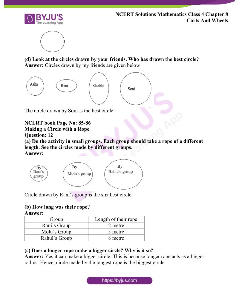 NCERT Solutions Class 4 Maths Chapter 8 Carts And Wheels Free Download