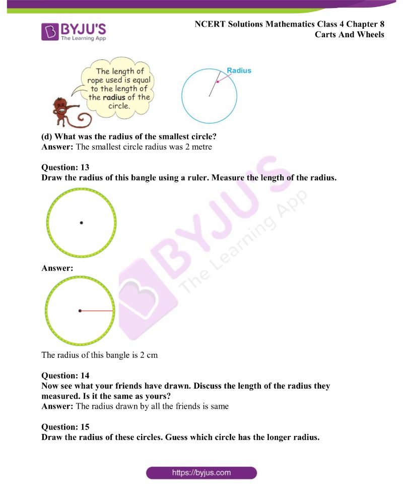 NCERT Solutions Class 4 Maths Chapter 8 Carts And Wheels Free Download