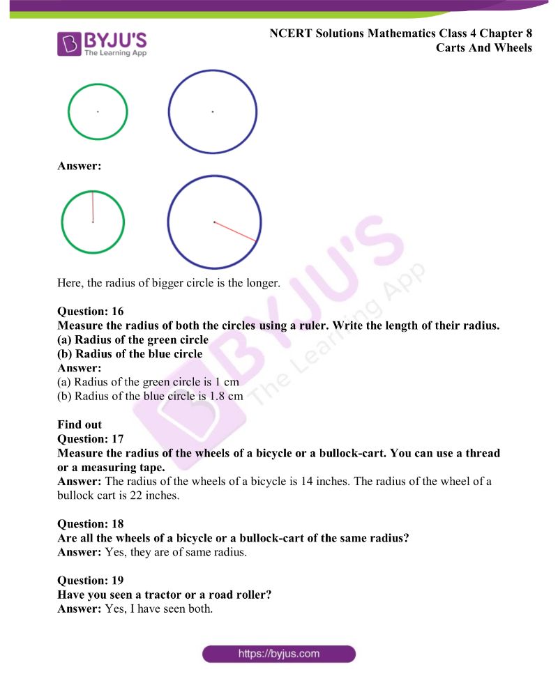 NCERT Solutions Class 4 Maths Chapter 8 Carts And Wheels Free Download