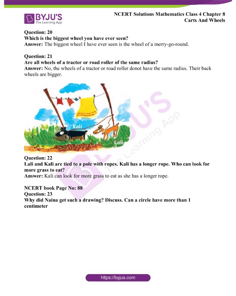 NCERT Solutions Class 4 Maths Chapter 8 Carts And Wheels Free Download