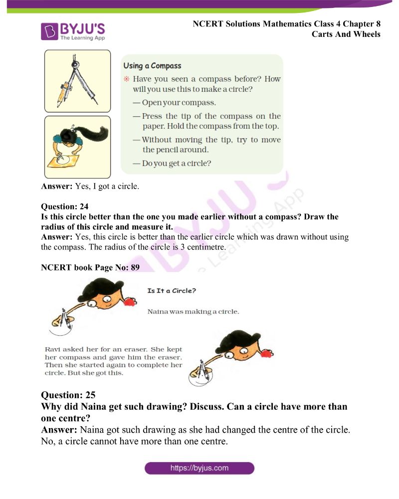 NCERT Solutions Class 4 Maths Chapter 8 Carts And Wheels Free Download