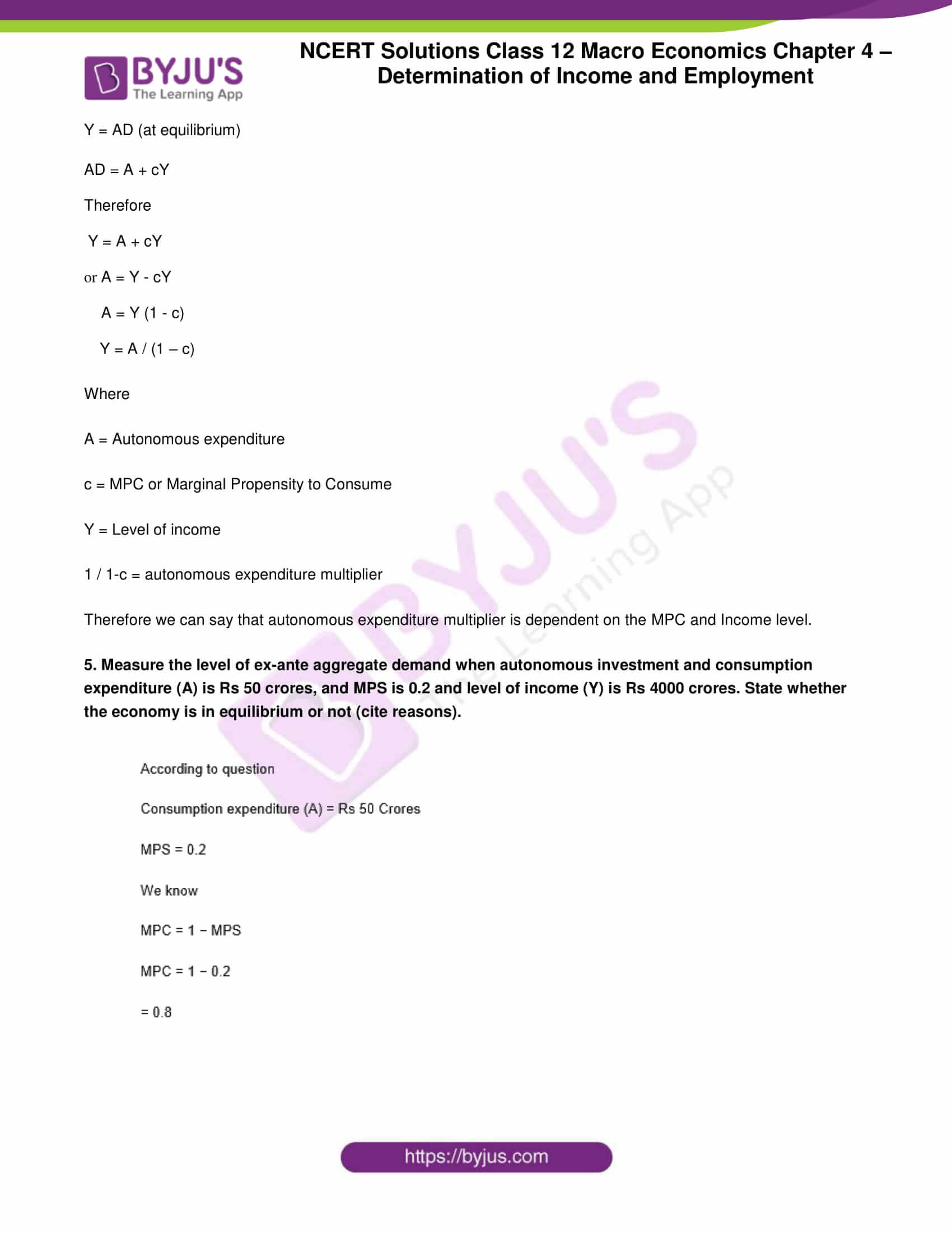 ncert sol class 12 macro economics chapter 4 3