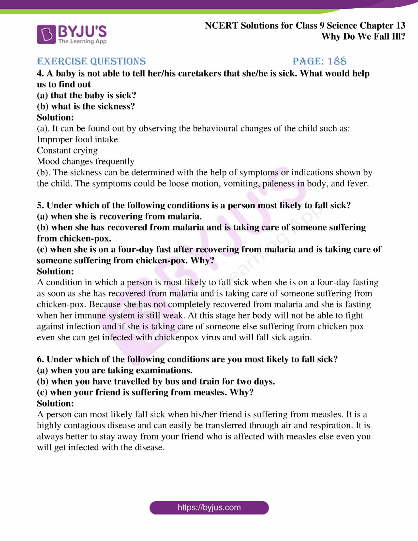 Ncert solutions class 9 science chapter 13 why do we fall ill byju s