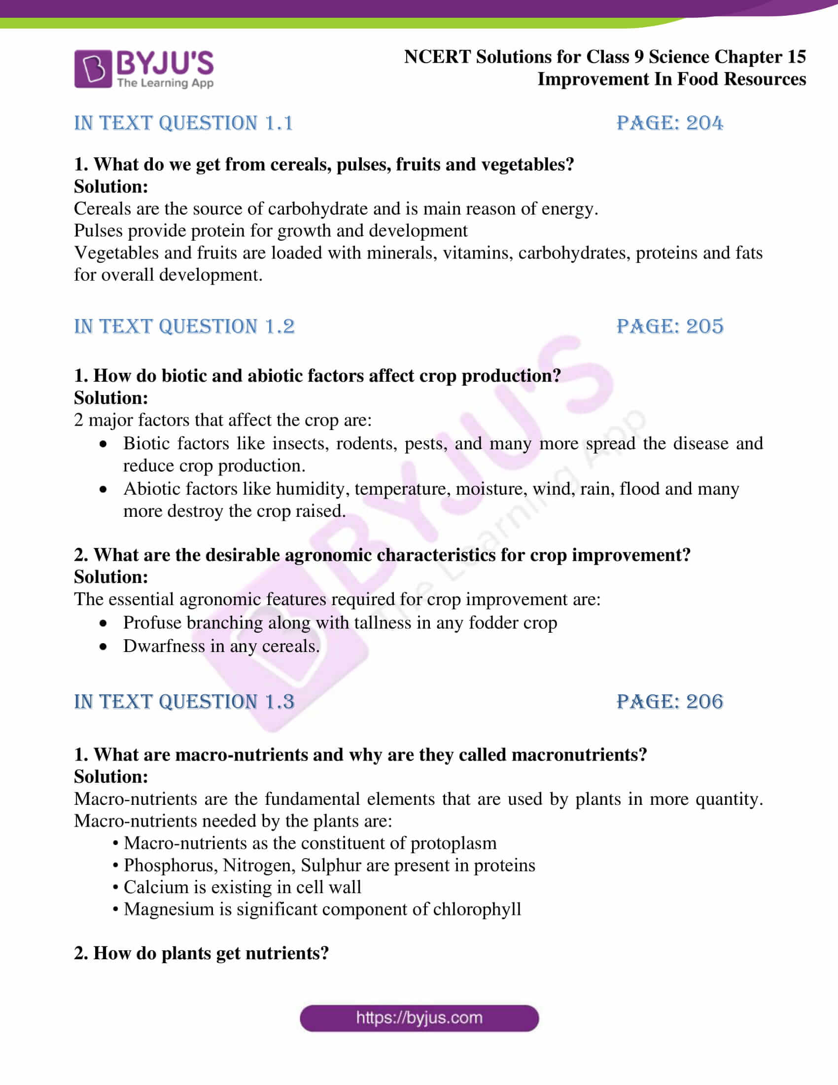 case study questions on improvement in food resources