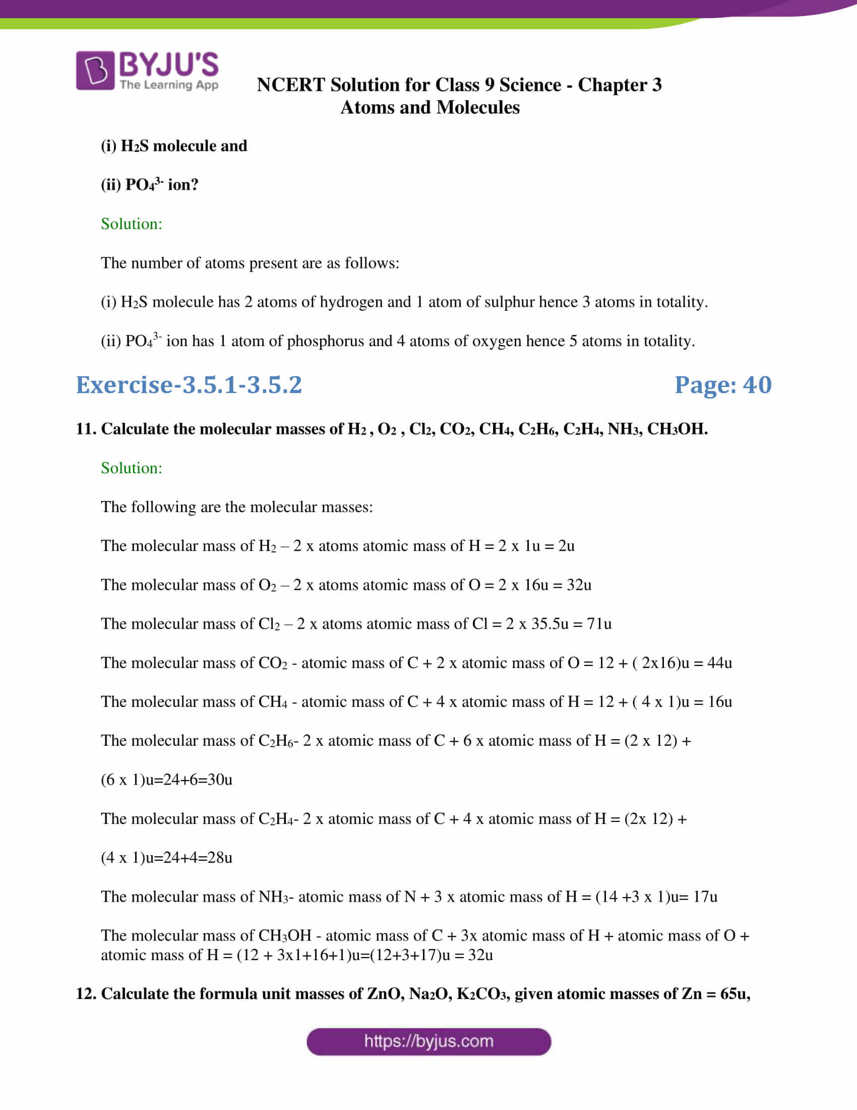 NCERT Solutions for Class 9 Science Ch 3