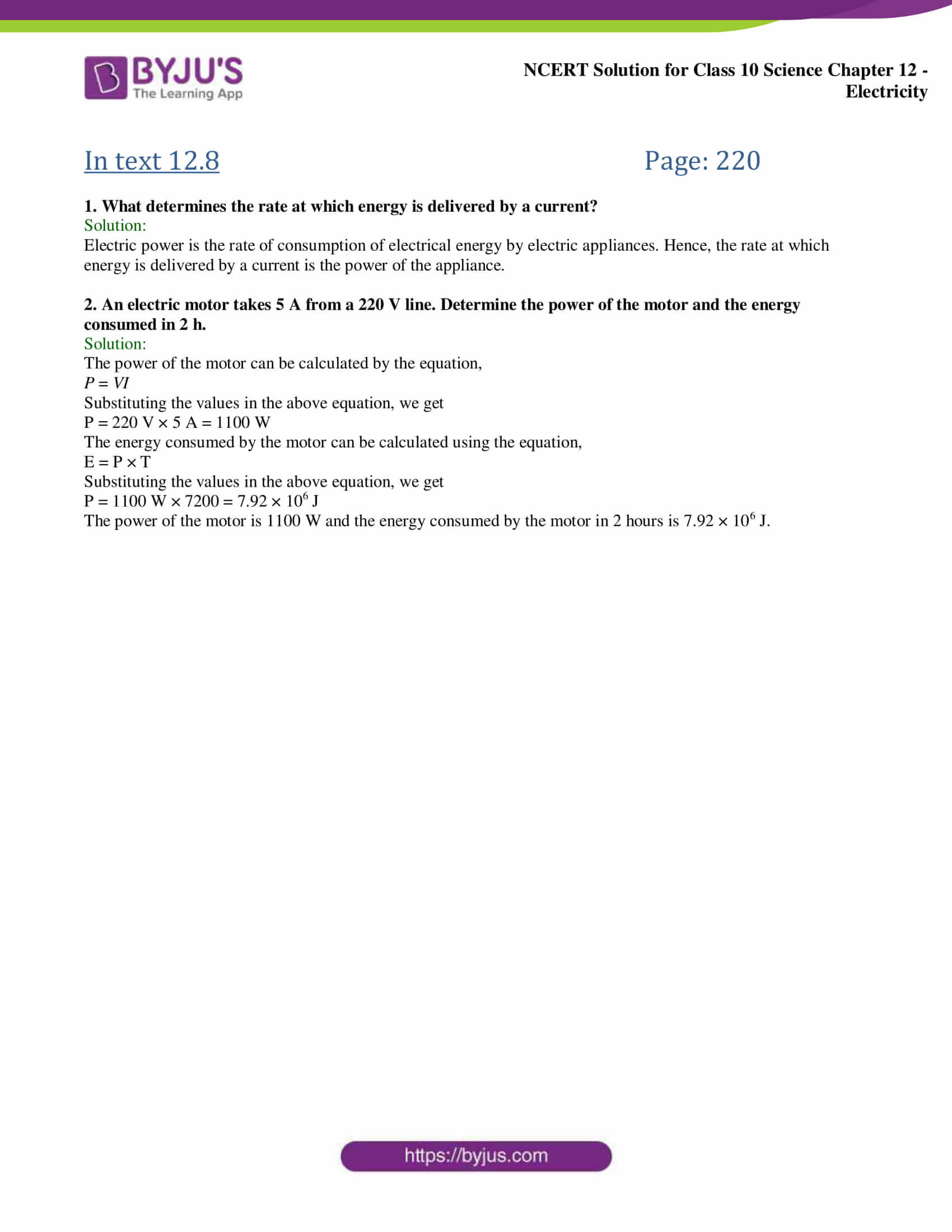 NCERT Solutions for Class 10 Science Chapter 12 Electricity (2022)