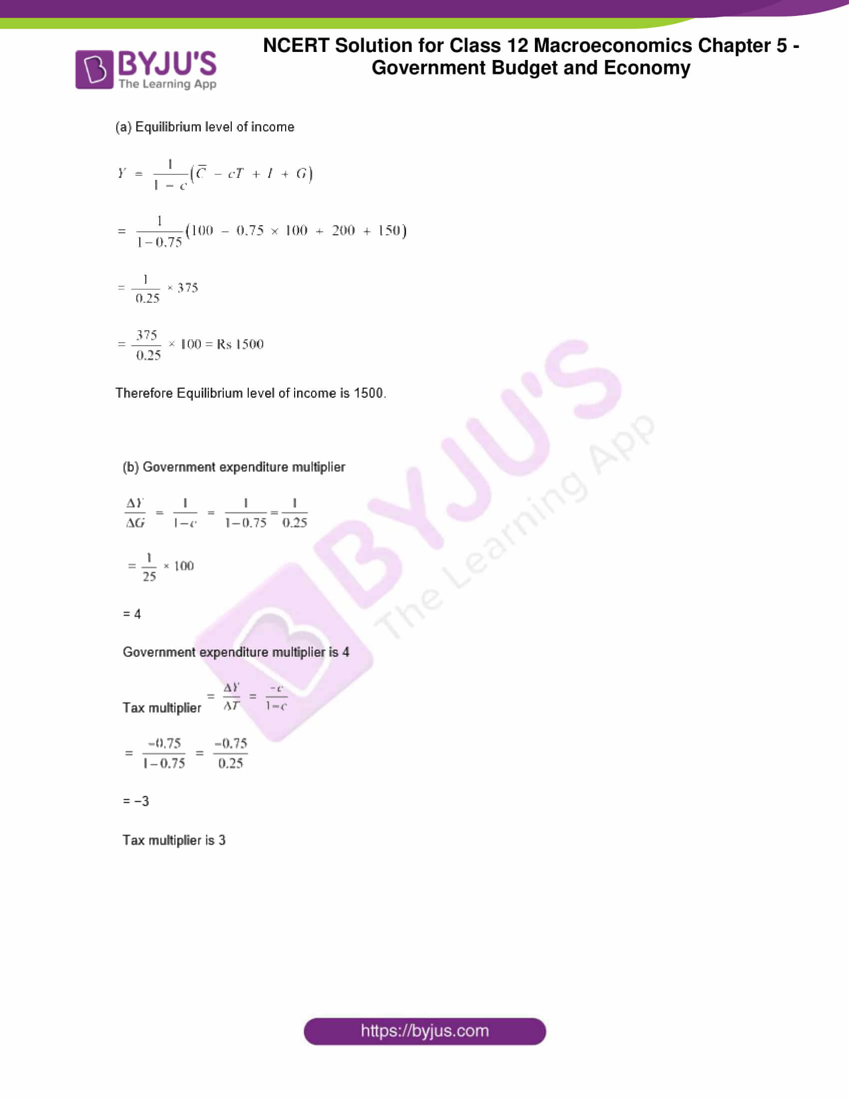 NCERT Solution For Class 12 Economics Chapter 5 Government Budget And ...