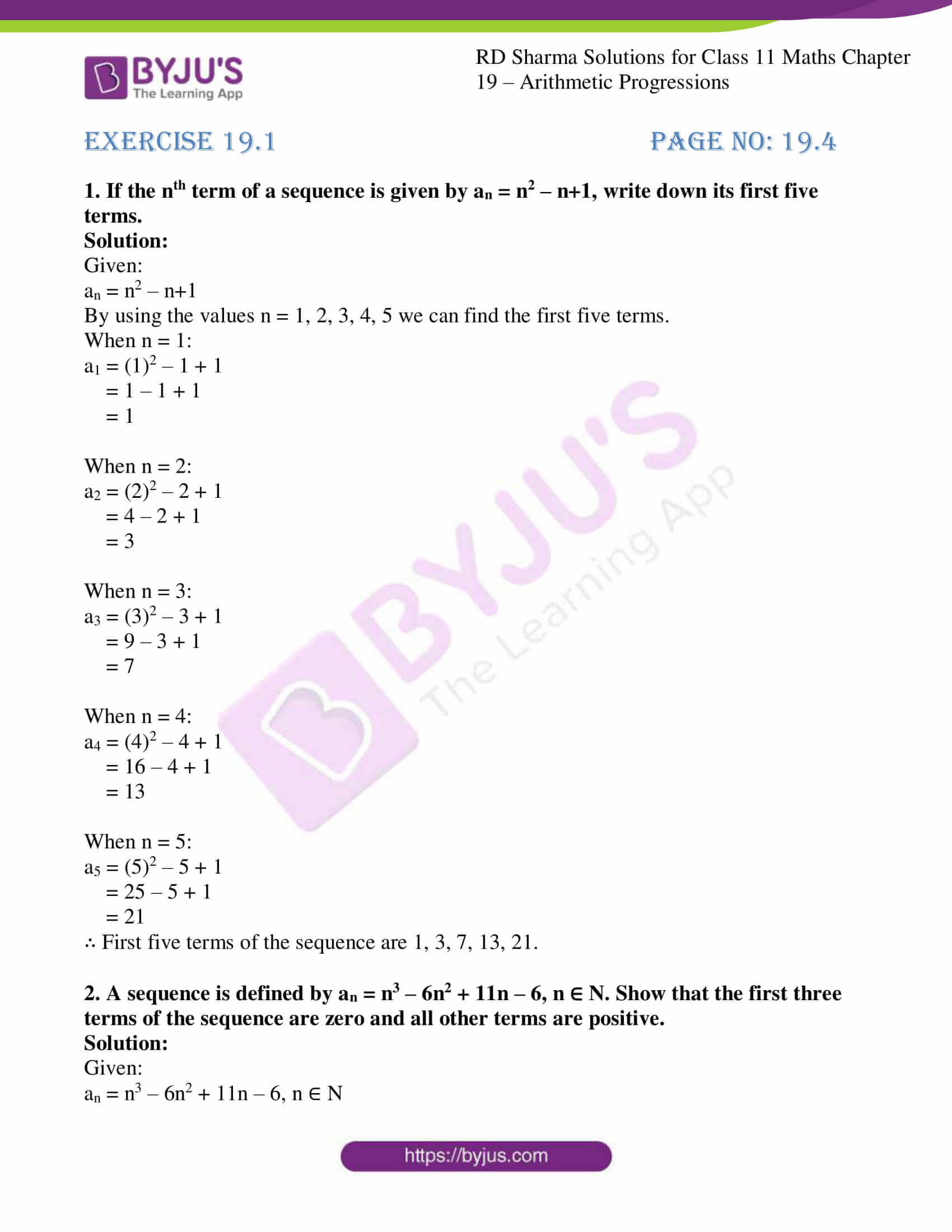 RD Sharma Solutions for Class 11 Maths Updated (2023-24) Chapter 19  Arithmetic Progressions download free pdf.