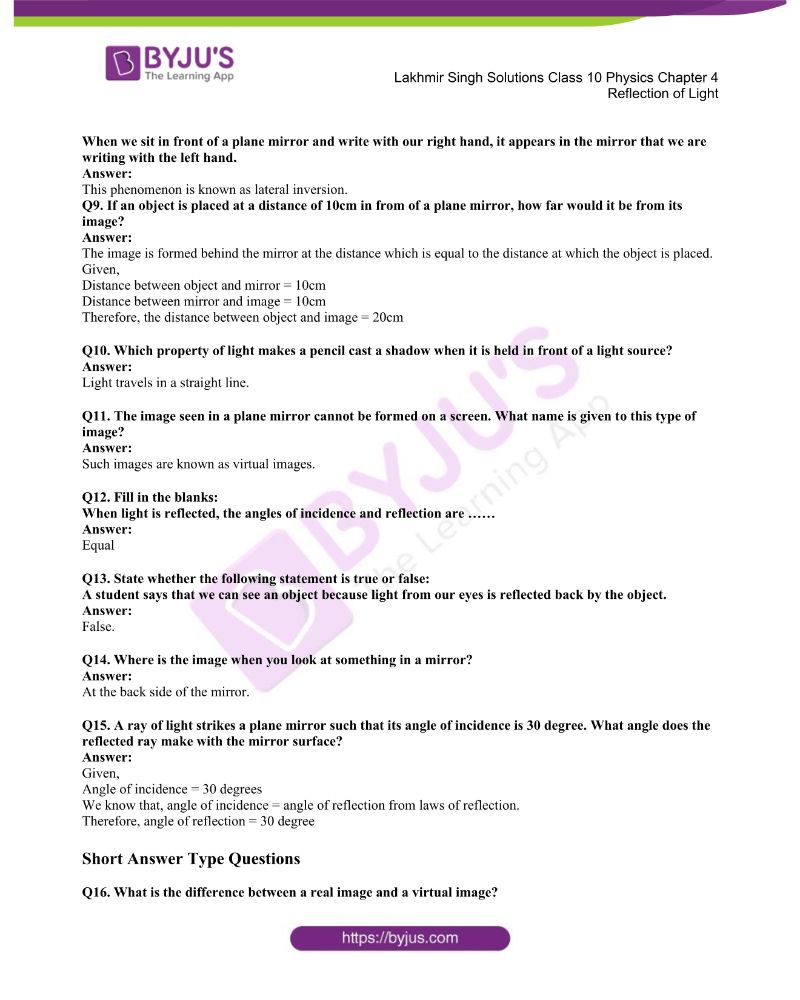 Lakhmir Singh Physics Class 10 Solutions For Chapter 4 Reflection Of Light Free Pdf Lakhmir Singh Physics Class 10 Solutions For Chapter 4 Reflection Of Light Free Pdf