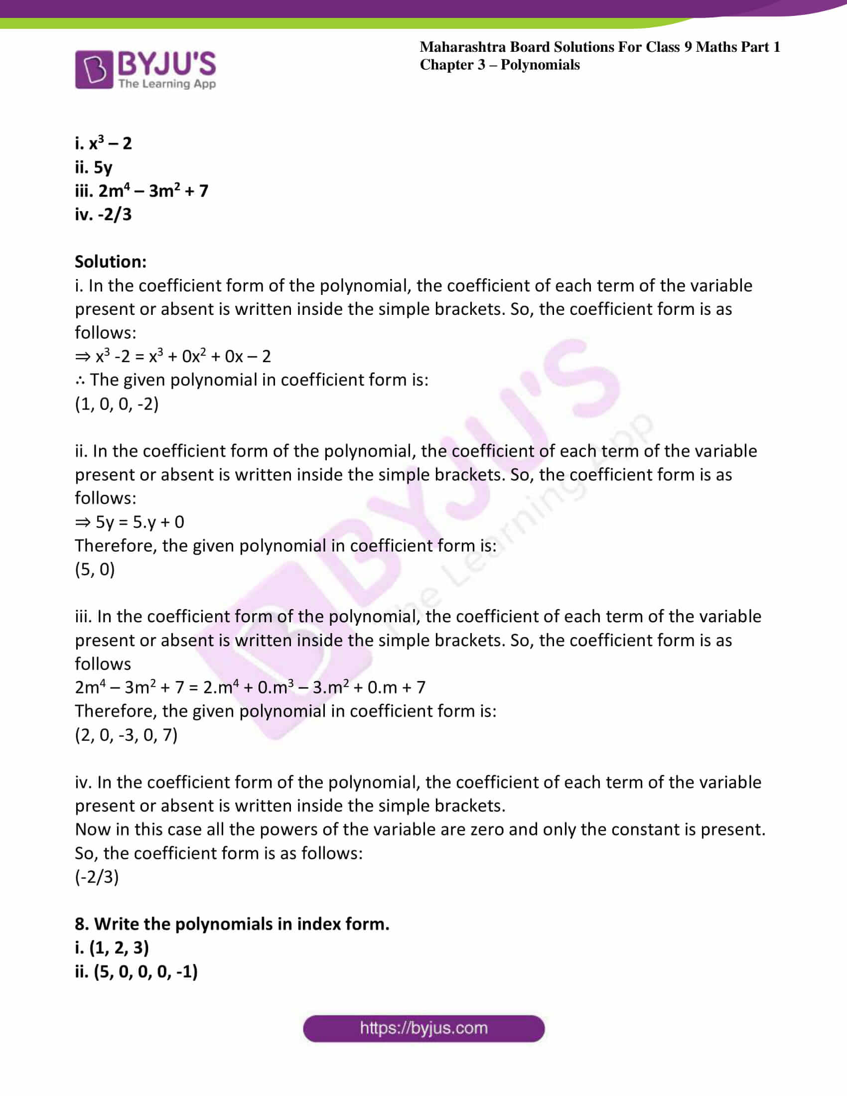 msbshse sol class 9 maths part 1 chapter 3 polynomials 05 msbshse sol class 9 maths part 1 chapter 3 polynomials 05