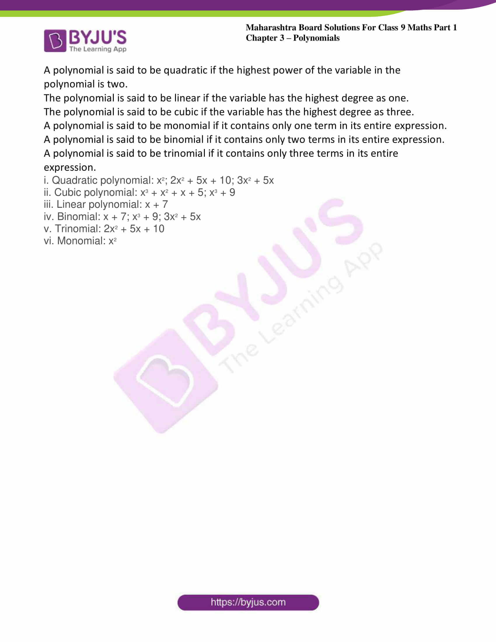 msbshse sol class 9 maths part 1 chapter 3 polynomials 07 msbshse sol class 9 maths part 1 chapter 3 polynomials 07