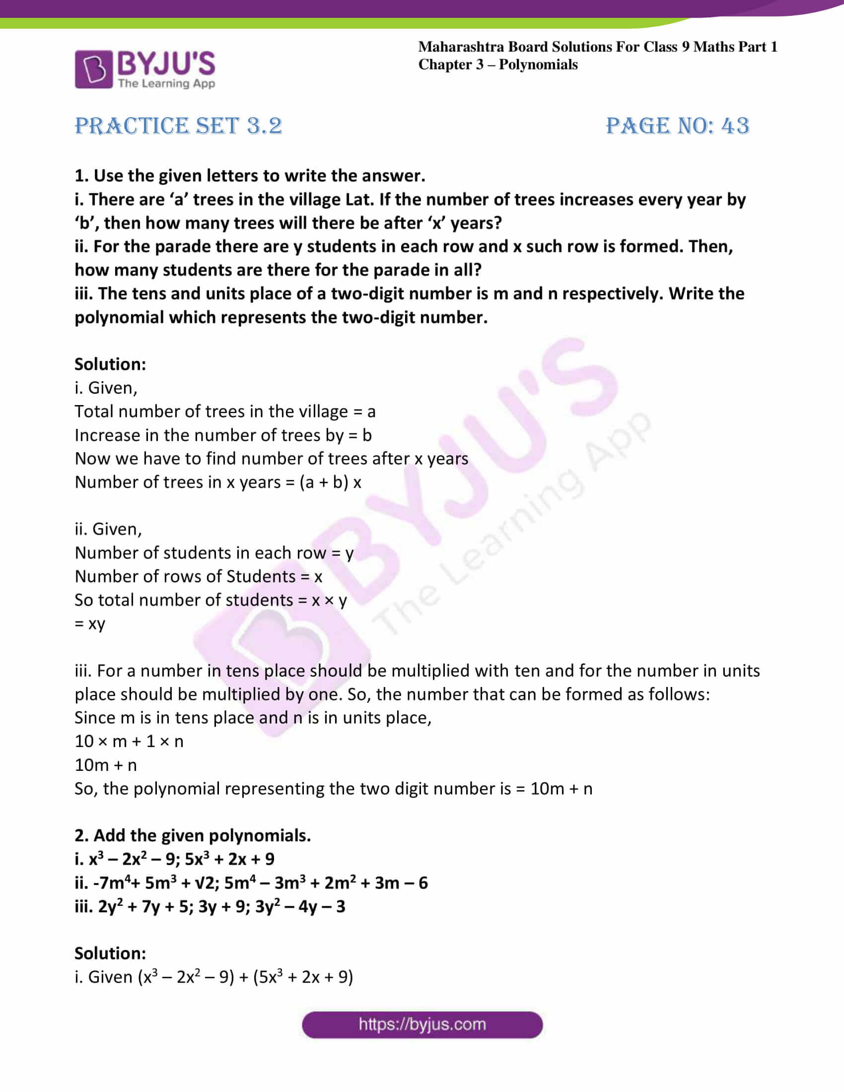 msbshse sol class 9 maths part 1 chapter 3 polynomials 08 msbshse sol class 9 maths part 1 chapter 3 polynomials 08