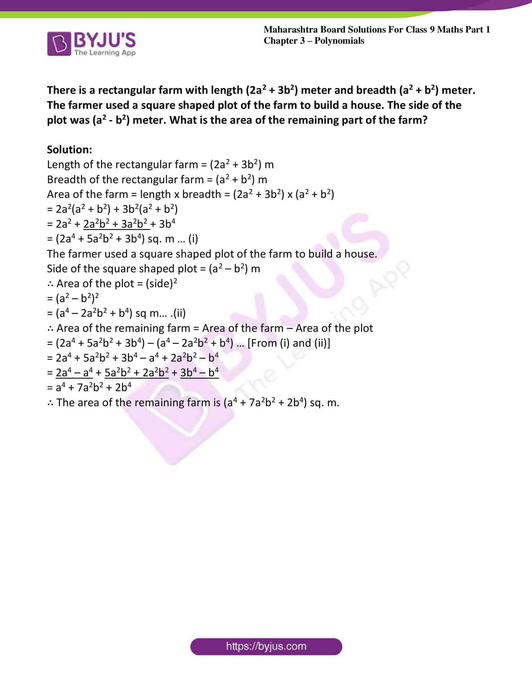 msbshse sol class 9 maths part 1 chapter 3 polynomials 12 msbshse sol class 9 maths part 1 chapter 3 polynomials 12
