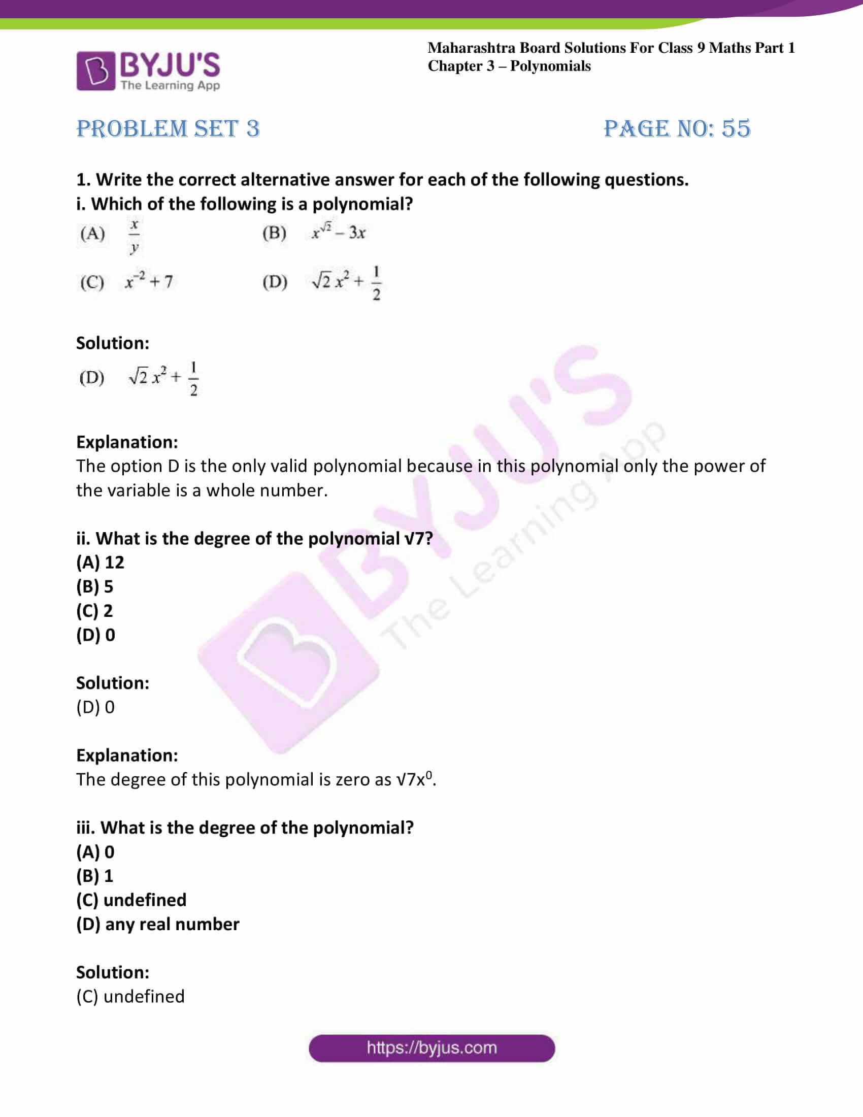 msbshse sol class 9 maths part 1 chapter 3 polynomials 29 msbshse sol class 9 maths part 1 chapter 3 polynomials 29