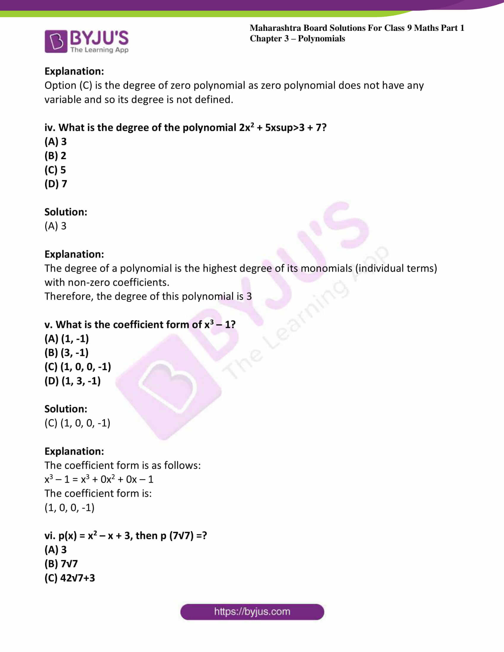 msbshse sol class 9 maths part 1 chapter 3 polynomials 30 msbshse sol class 9 maths part 1 chapter 3 polynomials 30