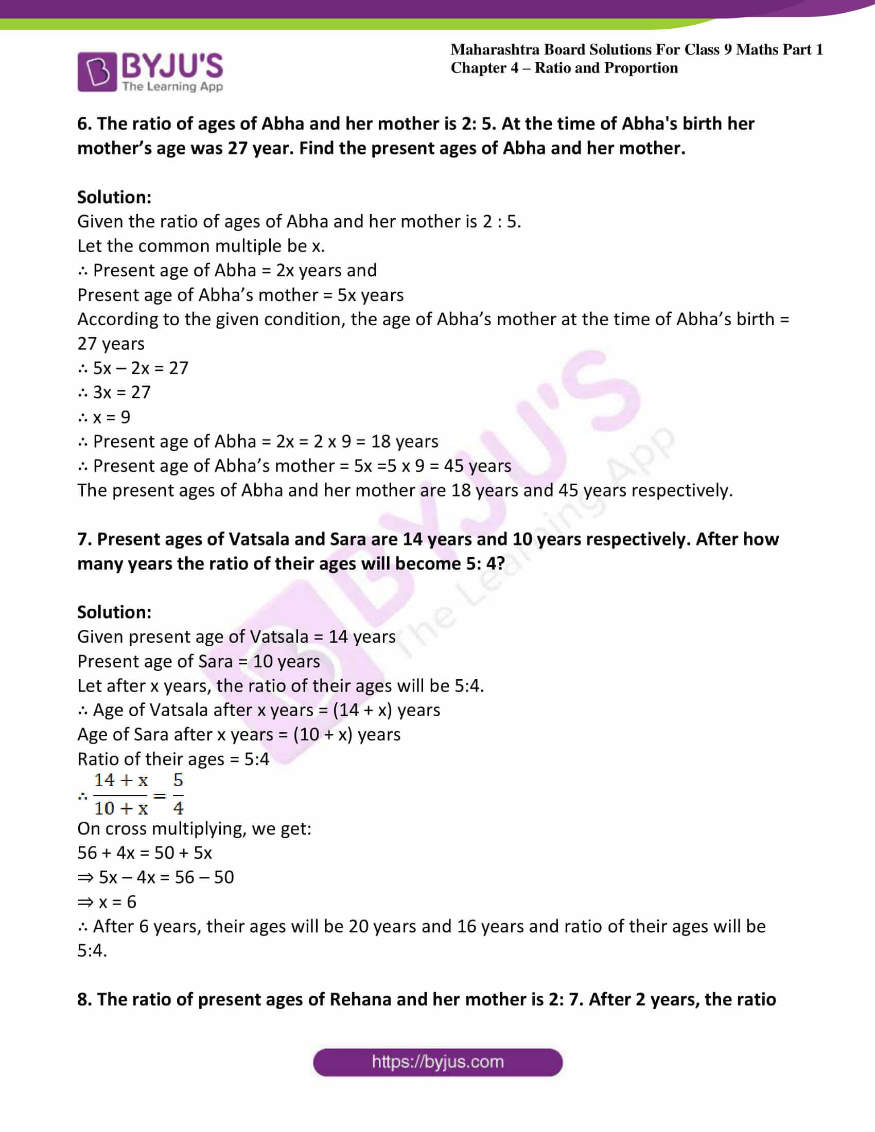 msbshse sol class 9 maths part 1 chapter 4 ratio and proportion 06 msbshse sol class 9 maths part 1 chapter 4 ratio and proportion 06