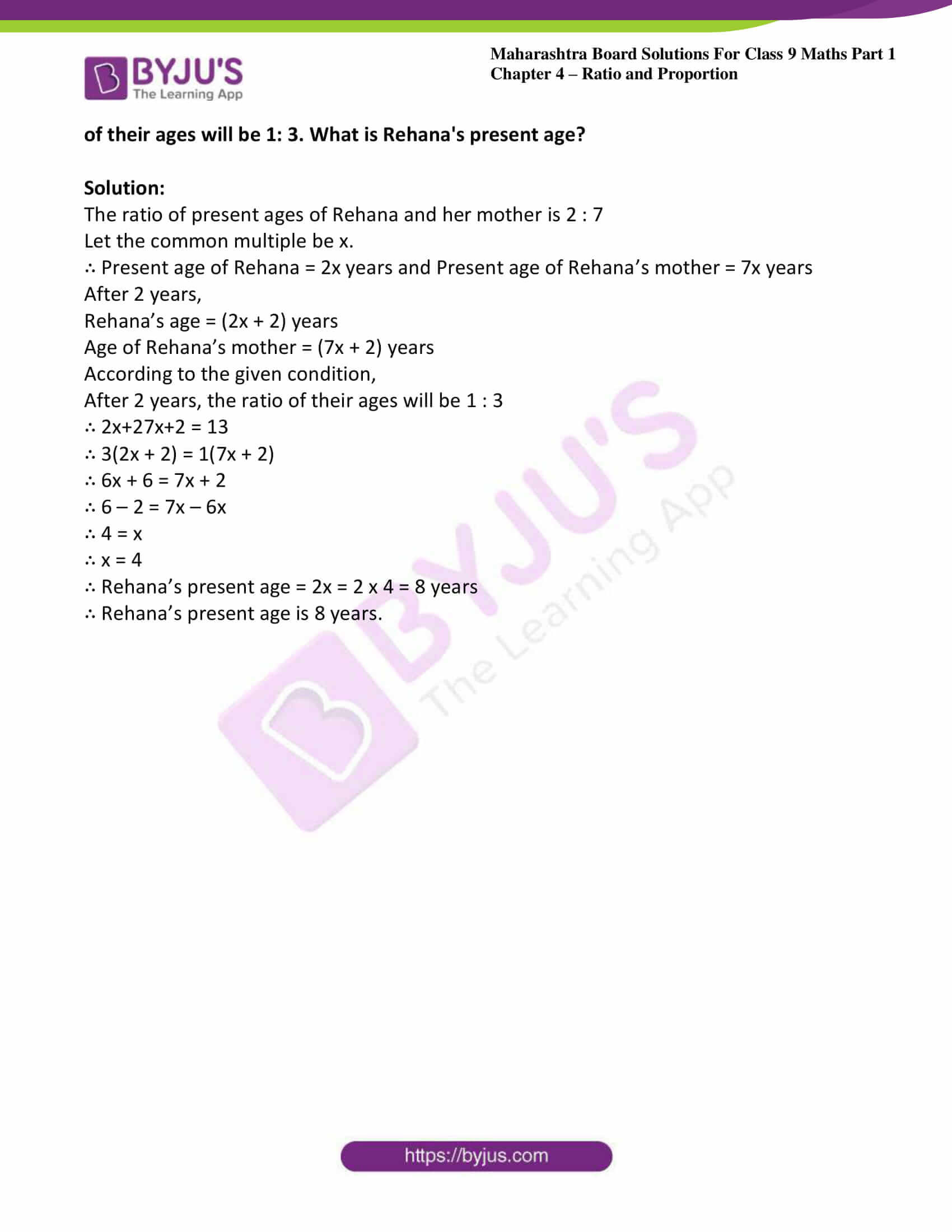 msbshse sol class 9 maths part 1 chapter 4 ratio and proportion 07 msbshse sol class 9 maths part 1 chapter 4 ratio and proportion 07