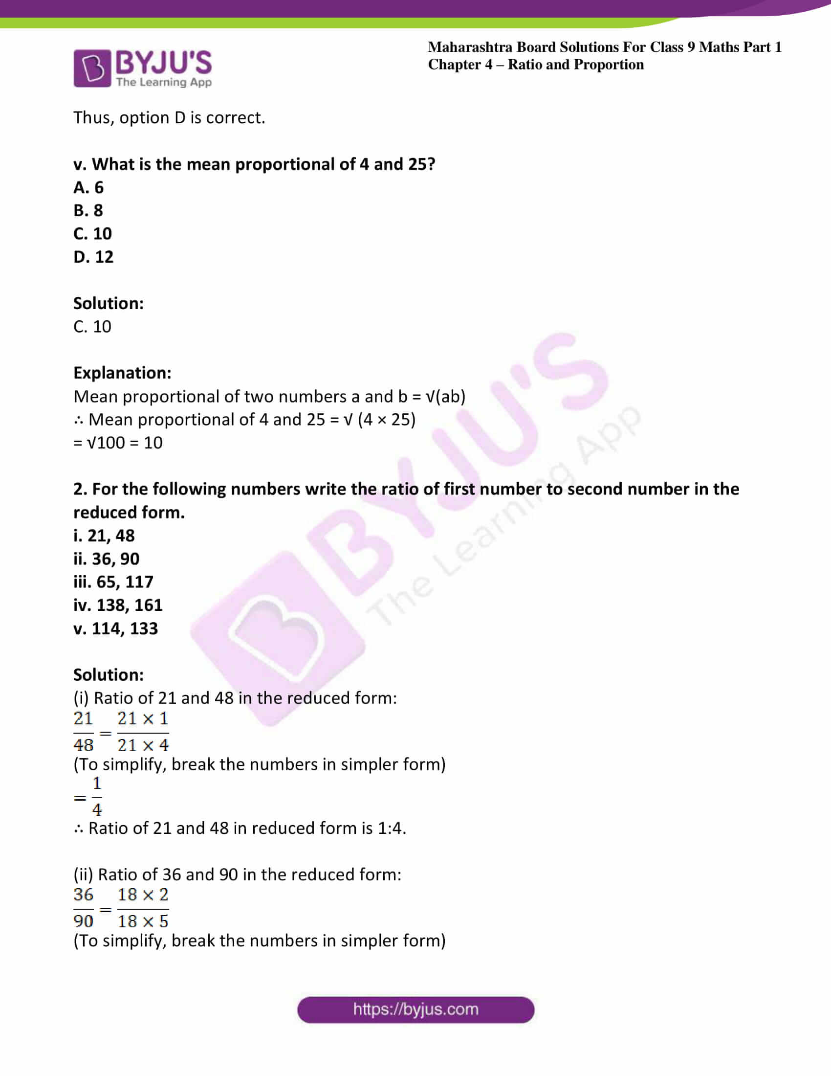 msbshse sol class 9 maths part 1 chapter 4 ratio and proportion 28 msbshse sol class 9 maths part 1 chapter 4 ratio and proportion 28